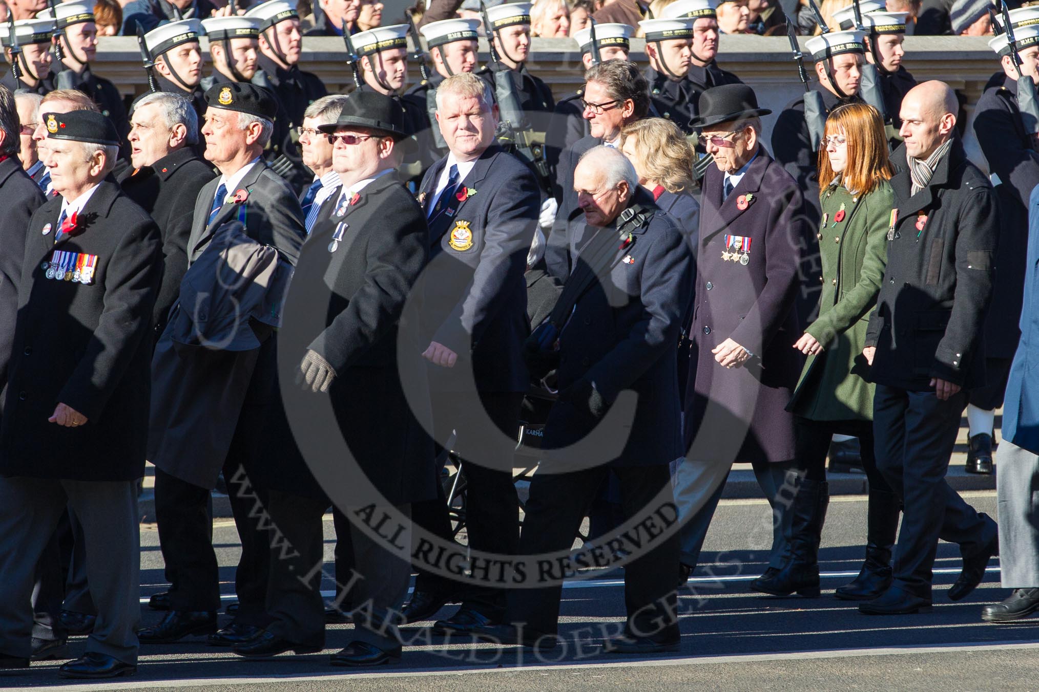 Remembrance Sunday 2012 Cenotaph March Past: Group E4 - Aircraft Handlers Association..
Whitehall, Cenotaph,
London SW1,

United Kingdom,
on 11 November 2012 at 11:39, image #80