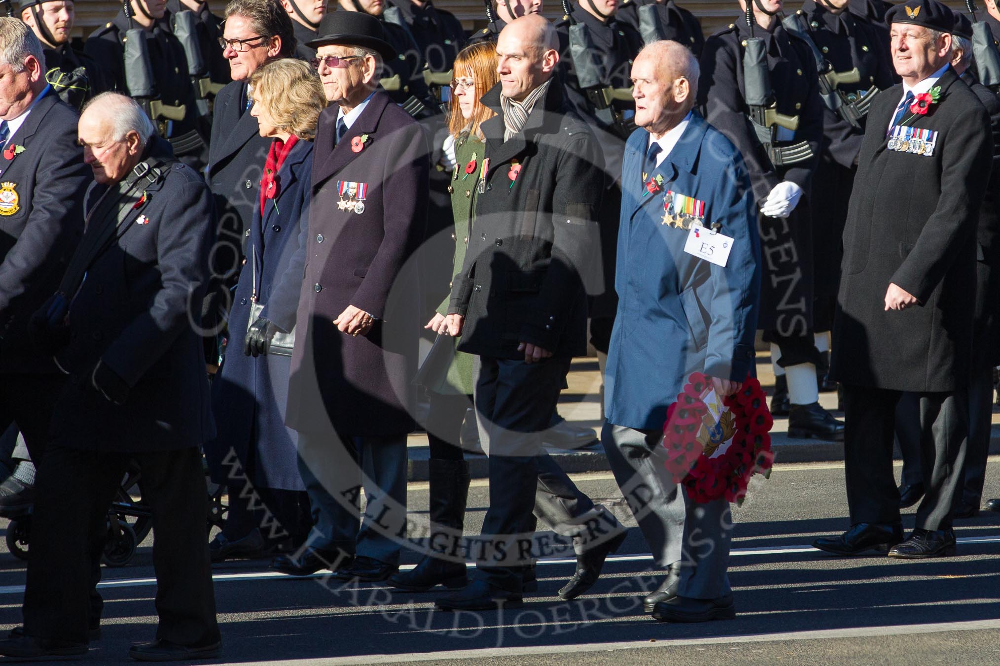 Remembrance Sunday 2012 Cenotaph March Past: Group E5 - Telegraphist Air Gunners Association..
Whitehall, Cenotaph,
London SW1,

United Kingdom,
on 11 November 2012 at 11:39, image #81