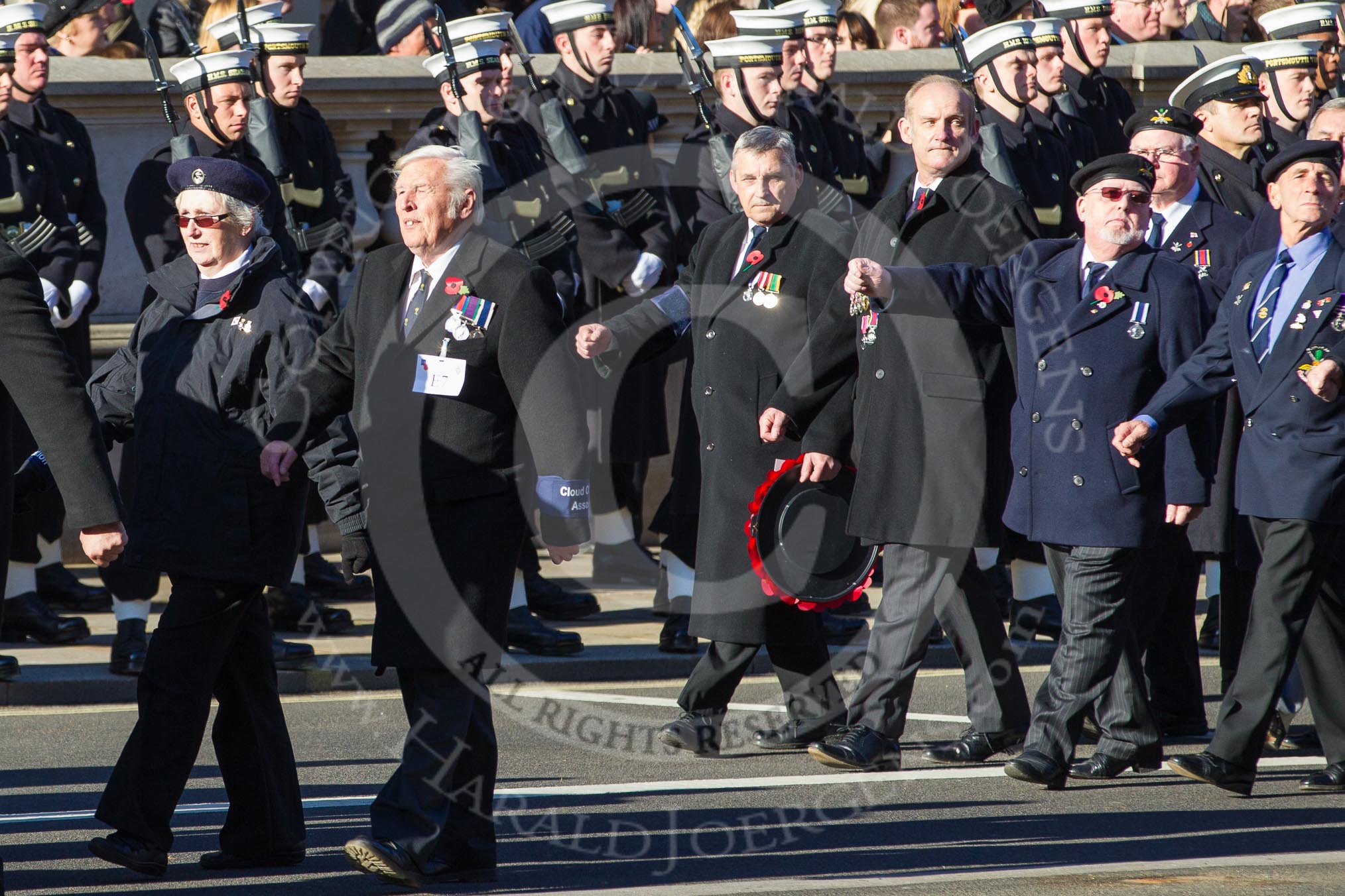 Remembrance Sunday 2012 Cenotaph March Past: Group E7 - Cloud Observers Association..
Whitehall, Cenotaph,
London SW1,

United Kingdom,
on 11 November 2012 at 11:39, image #89