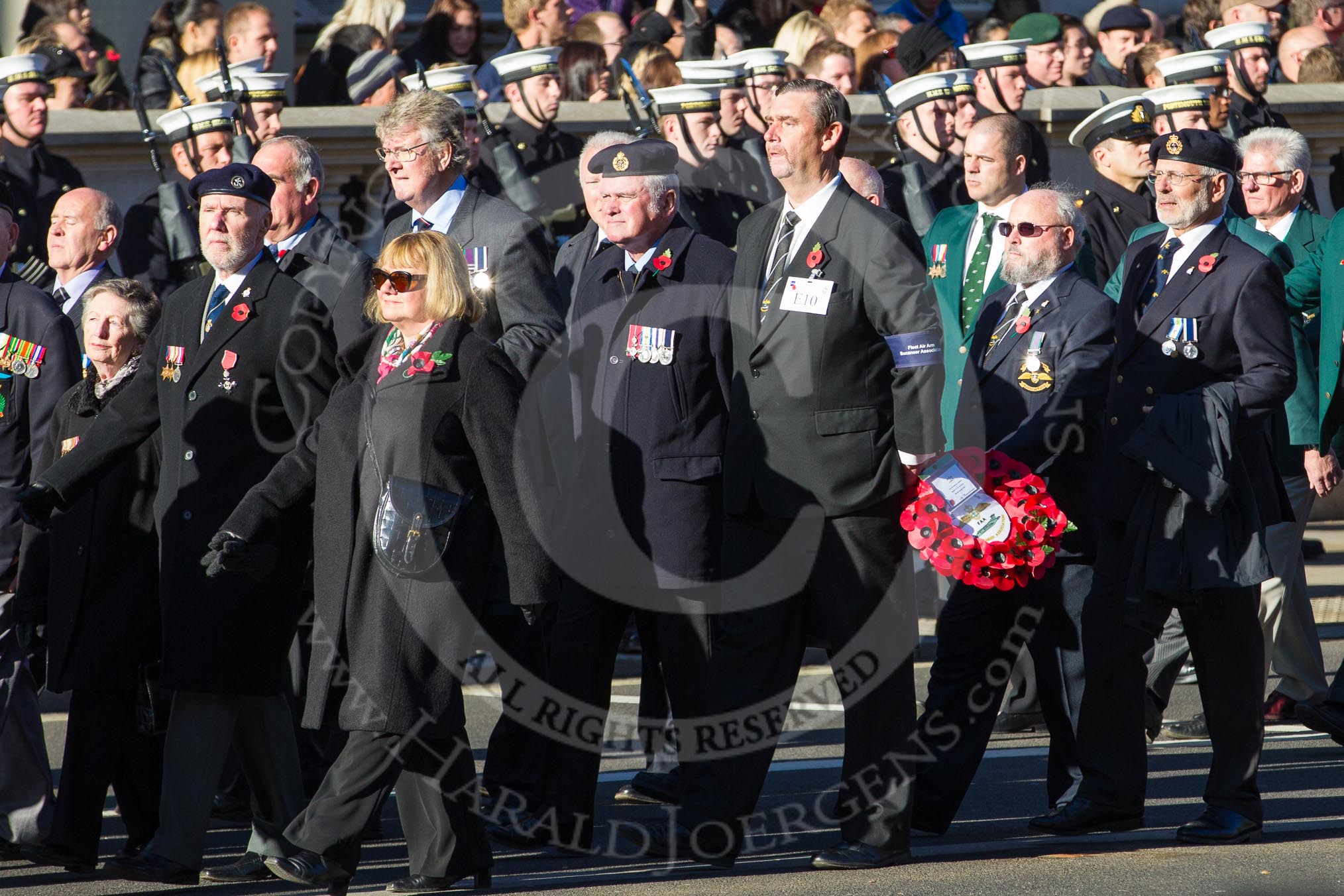 Remembrance Sunday 2012 Cenotaph March Past: Group E10 - Fleet Air Arm Bucaneer Association..
Whitehall, Cenotaph,
London SW1,

United Kingdom,
on 11 November 2012 at 11:39, image #99