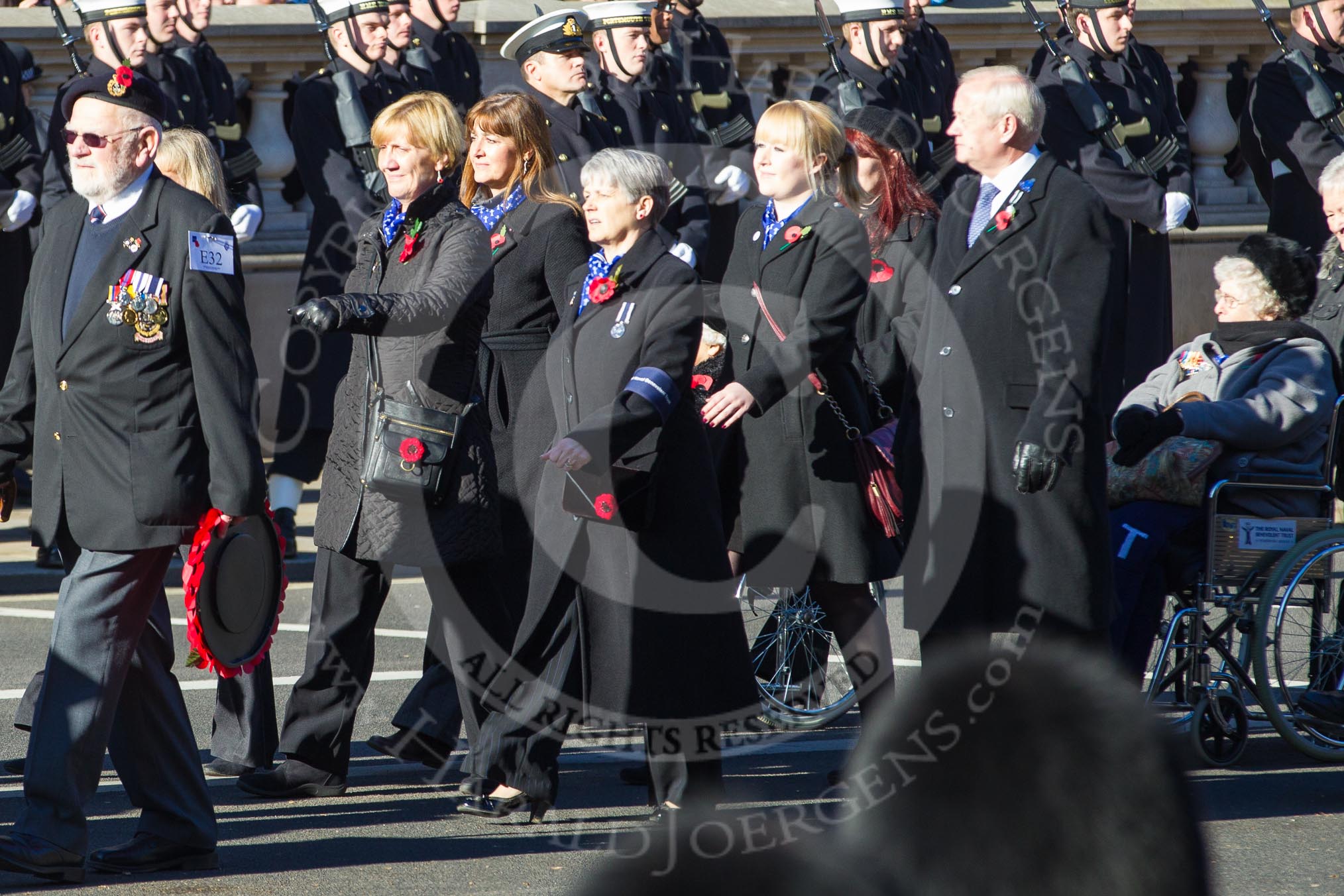 Remembrance Sunday 2012 Cenotaph March Past: Group E32 - Royal Naval Medical Branch Ratings & Sick Berth Staff Association..
Whitehall, Cenotaph,
London SW1,

United Kingdom,
on 11 November 2012 at 11:41, image #234