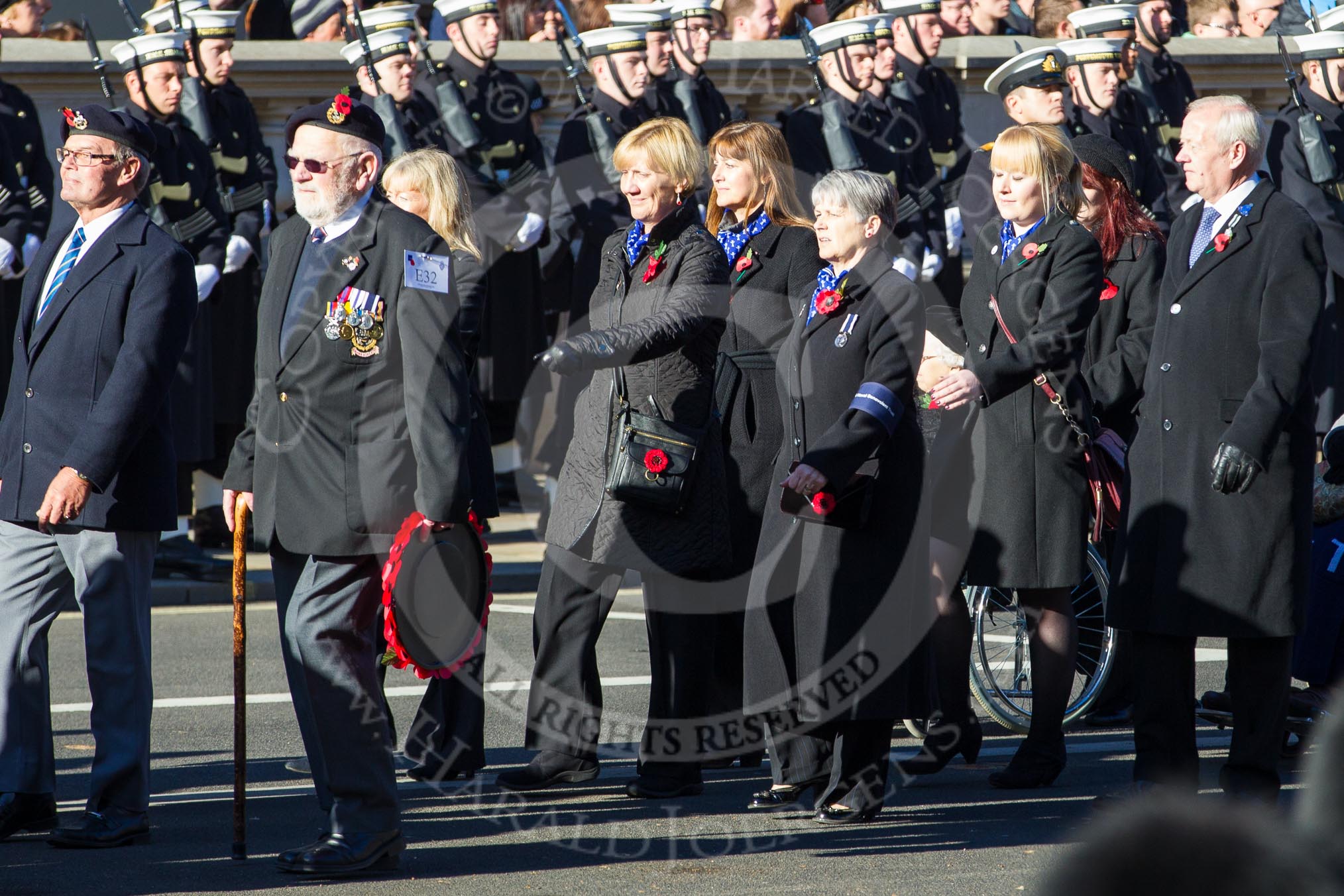 Remembrance Sunday 2012 Cenotaph March Past: Group E32 - Royal Naval Medical Branch Ratings & Sick Berth Staff Association..
Whitehall, Cenotaph,
London SW1,

United Kingdom,
on 11 November 2012 at 11:41, image #235