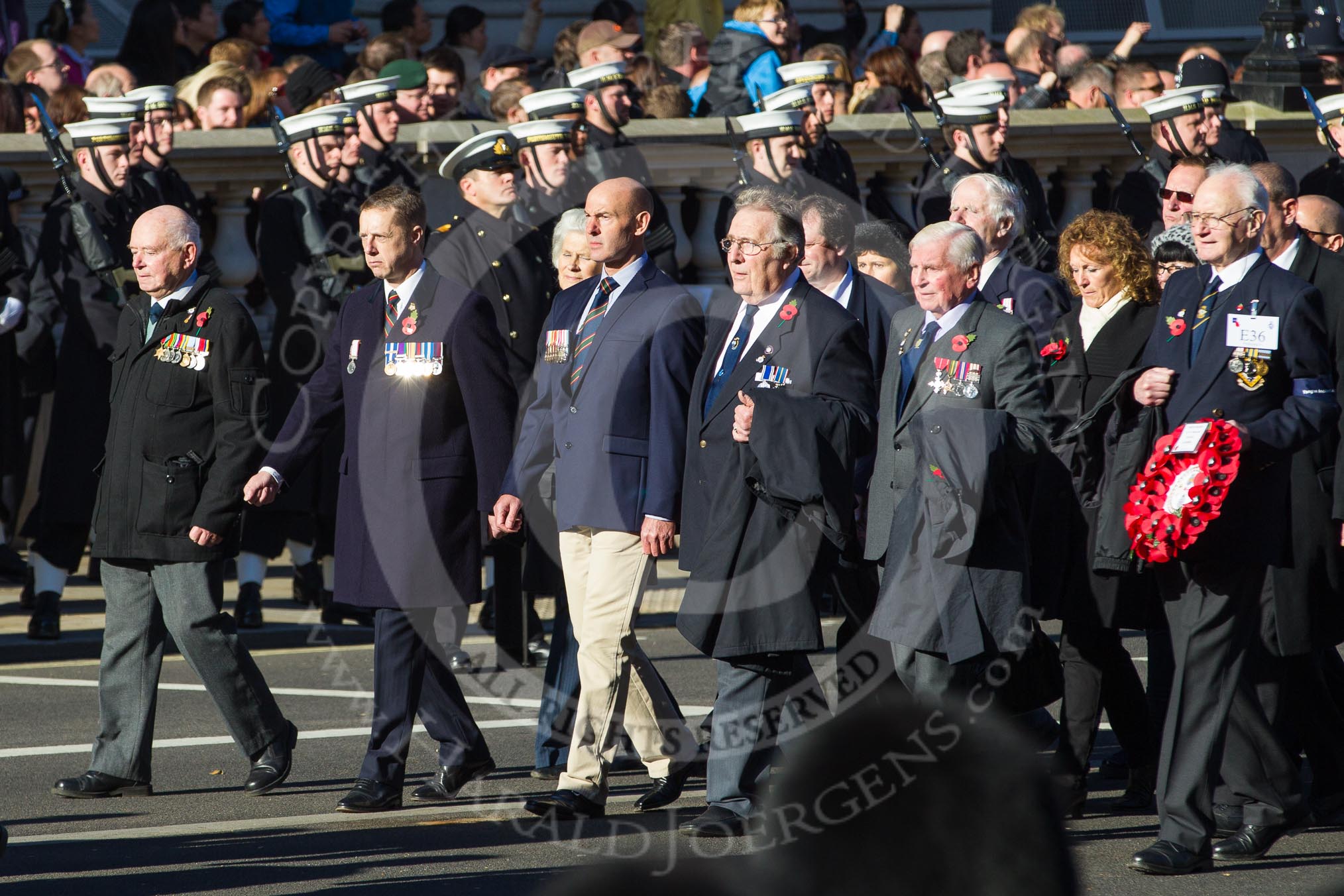 Remembrance Sunday 2012 Cenotaph March Past: Group E36 - Yangtze Incident Association..
Whitehall, Cenotaph,
London SW1,

United Kingdom,
on 11 November 2012 at 11:42, image #263