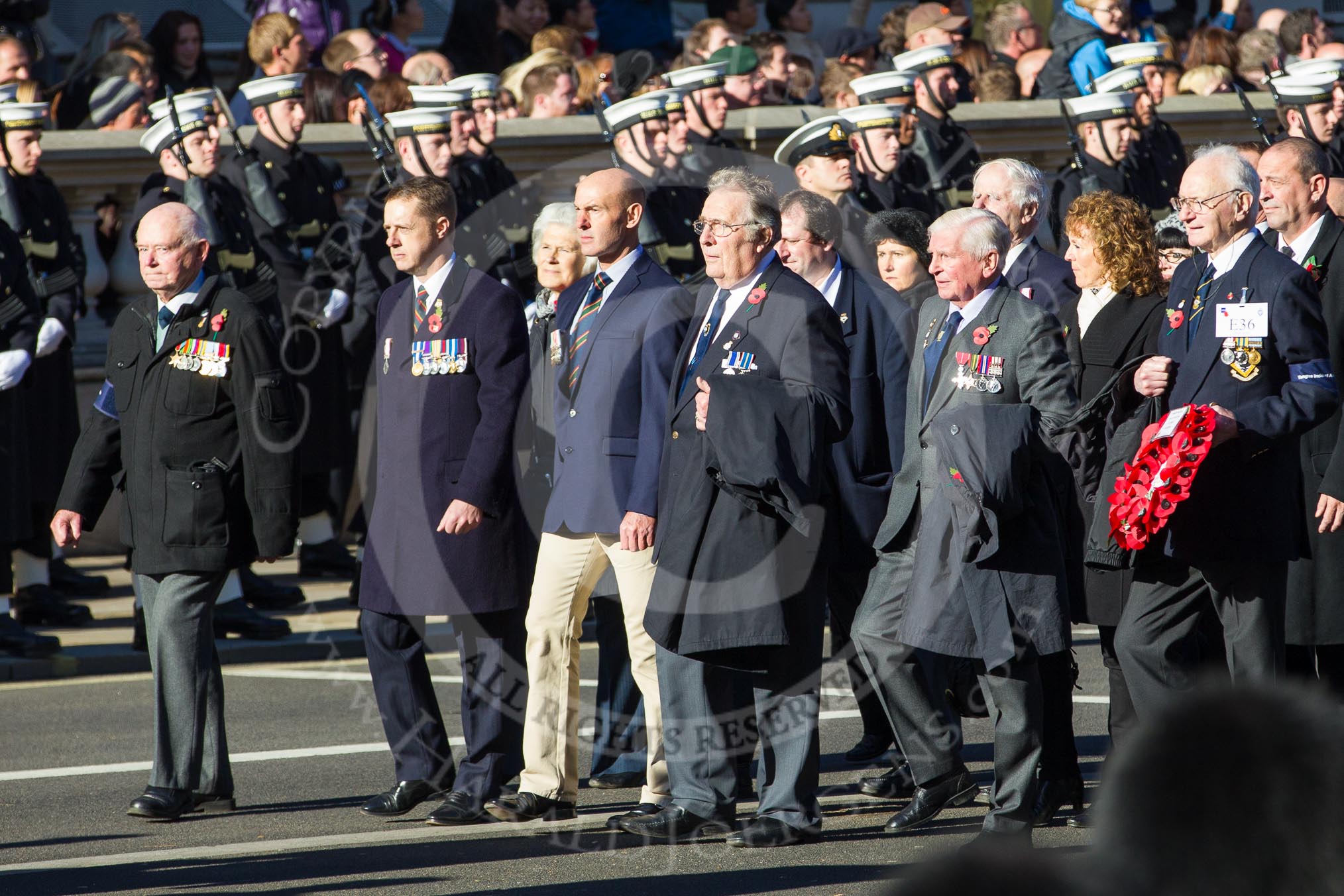 Remembrance Sunday 2012 Cenotaph March Past: Group E36 - Yangtze Incident Association..
Whitehall, Cenotaph,
London SW1,

United Kingdom,
on 11 November 2012 at 11:42, image #264