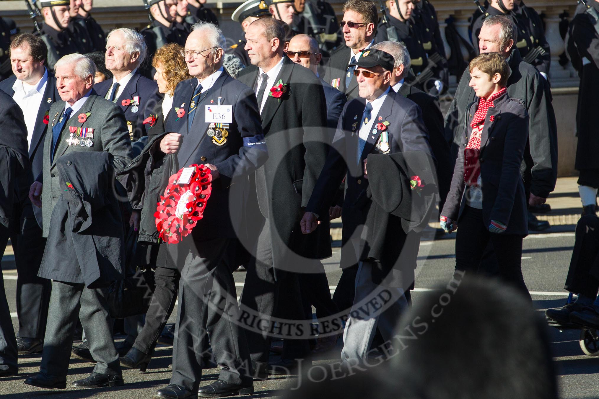 Remembrance Sunday 2012 Cenotaph March Past: Group E36 - Yangtze Incident Association..
Whitehall, Cenotaph,
London SW1,

United Kingdom,
on 11 November 2012 at 11:42, image #266