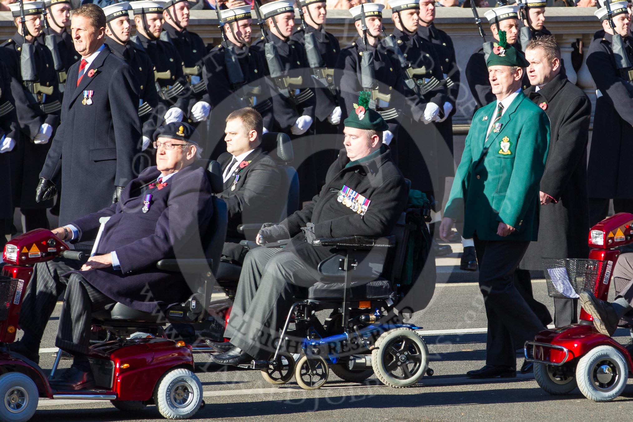 Remembrance Sunday 2012 Cenotaph March Past: Group E41 - British Limbless Ex-Service Men's Association and E42 - British Ex-Services Wheelchair Sports Association..
Whitehall, Cenotaph,
London SW1,

United Kingdom,
on 11 November 2012 at 11:43, image #315