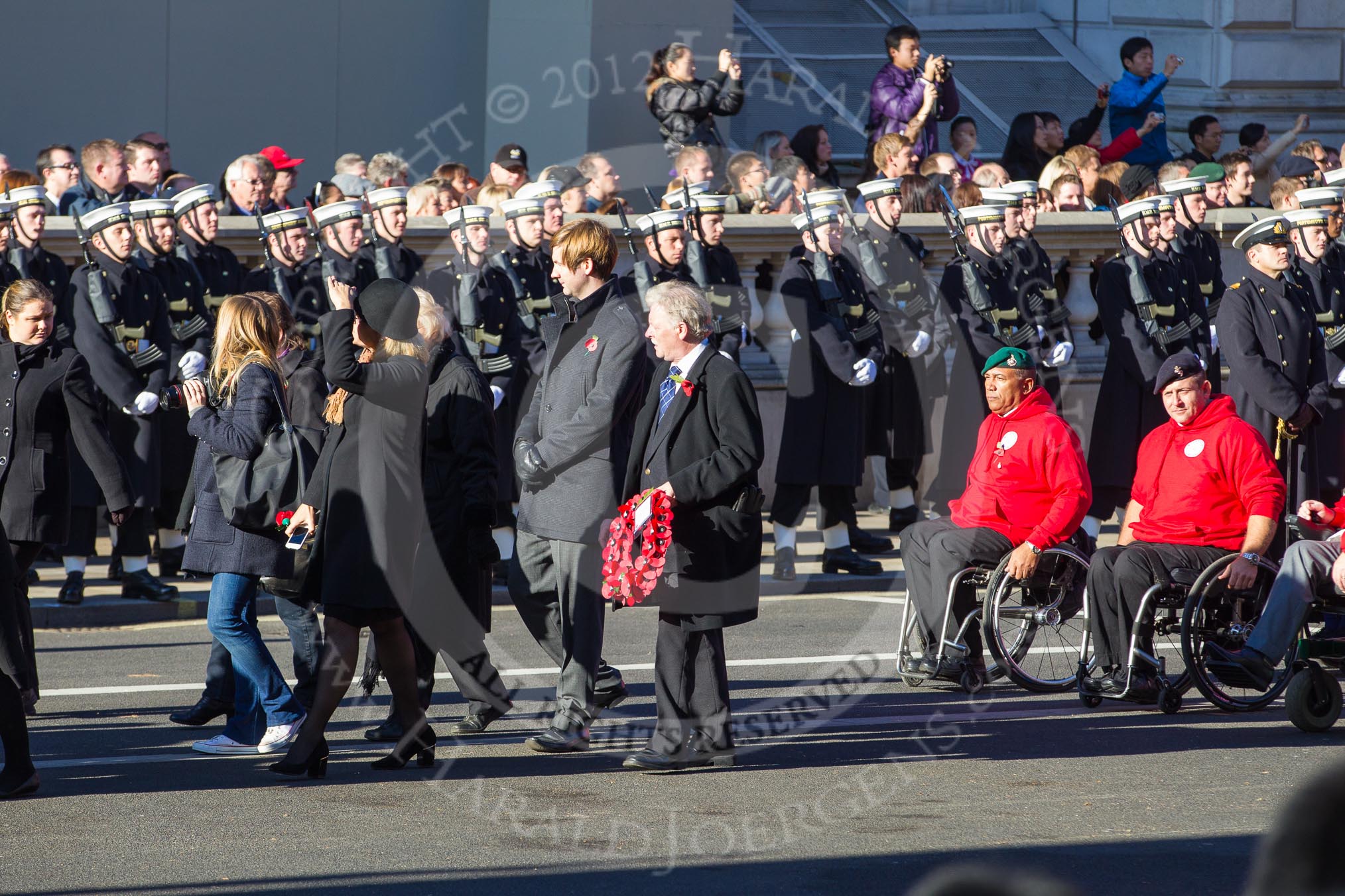 Remembrance Sunday 2012 Cenotaph March Past: Group E41 - British Limbless Ex-Service Men's Association and E42 - British Ex-Services Wheelchair Sports Association..
Whitehall, Cenotaph,
London SW1,

United Kingdom,
on 11 November 2012 at 11:43, image #324