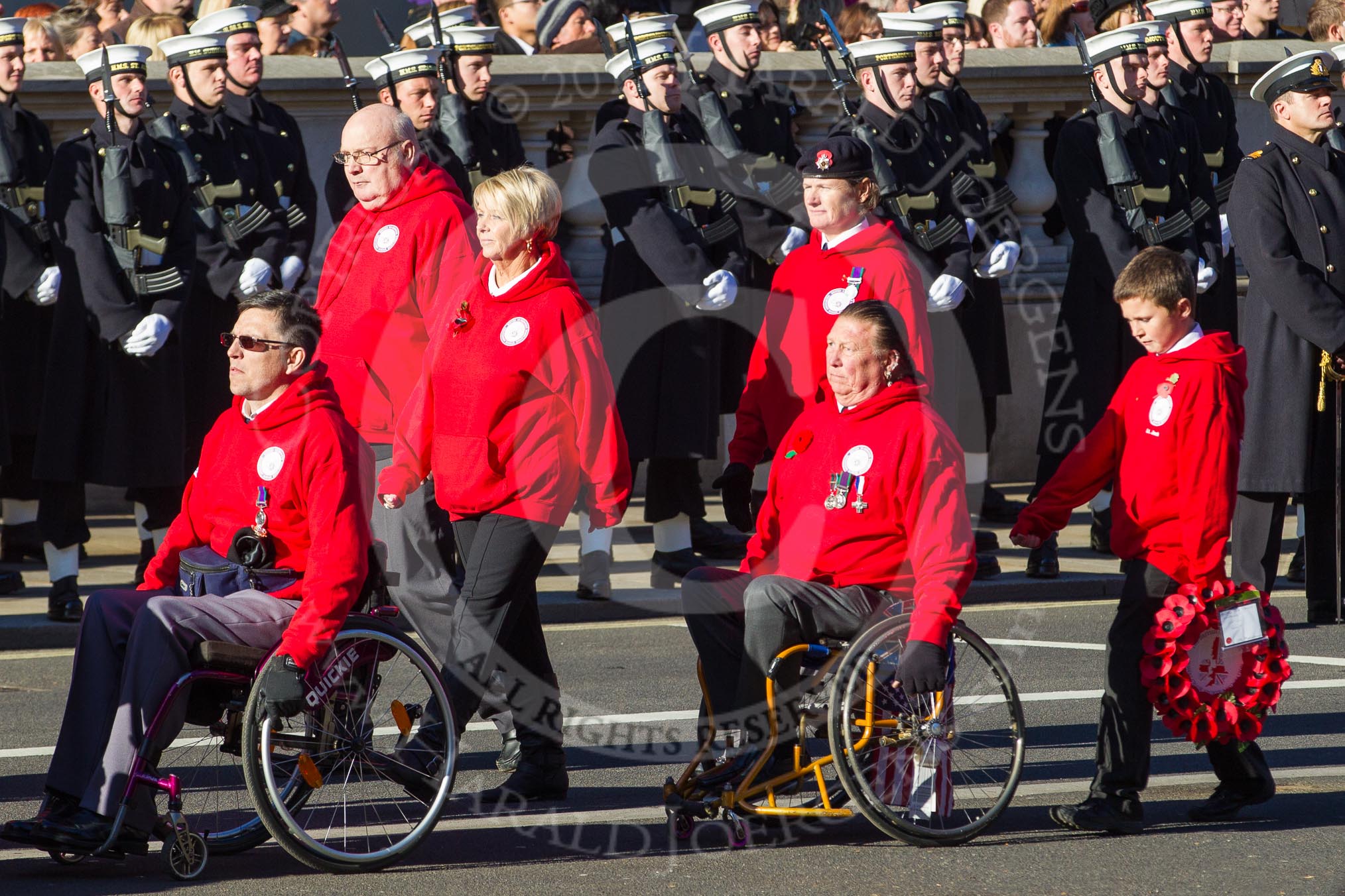 Remembrance Sunday 2012 Cenotaph March Past: Group E42 - British Ex-Services Wheelchair Sports Association..
Whitehall, Cenotaph,
London SW1,

United Kingdom,
on 11 November 2012 at 11:43, image #329