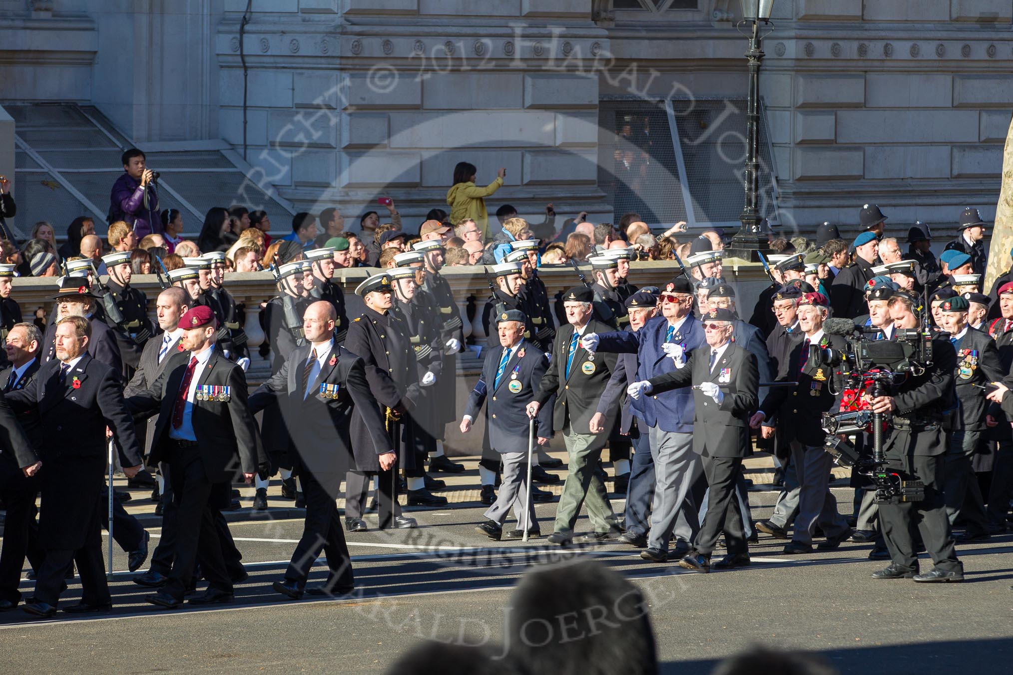 Remembrance Sunday 2012 Cenotaph March Past: Group E45 - Combat Stress, and F1 - Suez Veterans Association..
Whitehall, Cenotaph,
London SW1,

United Kingdom,
on 11 November 2012 at 11:44, image #374