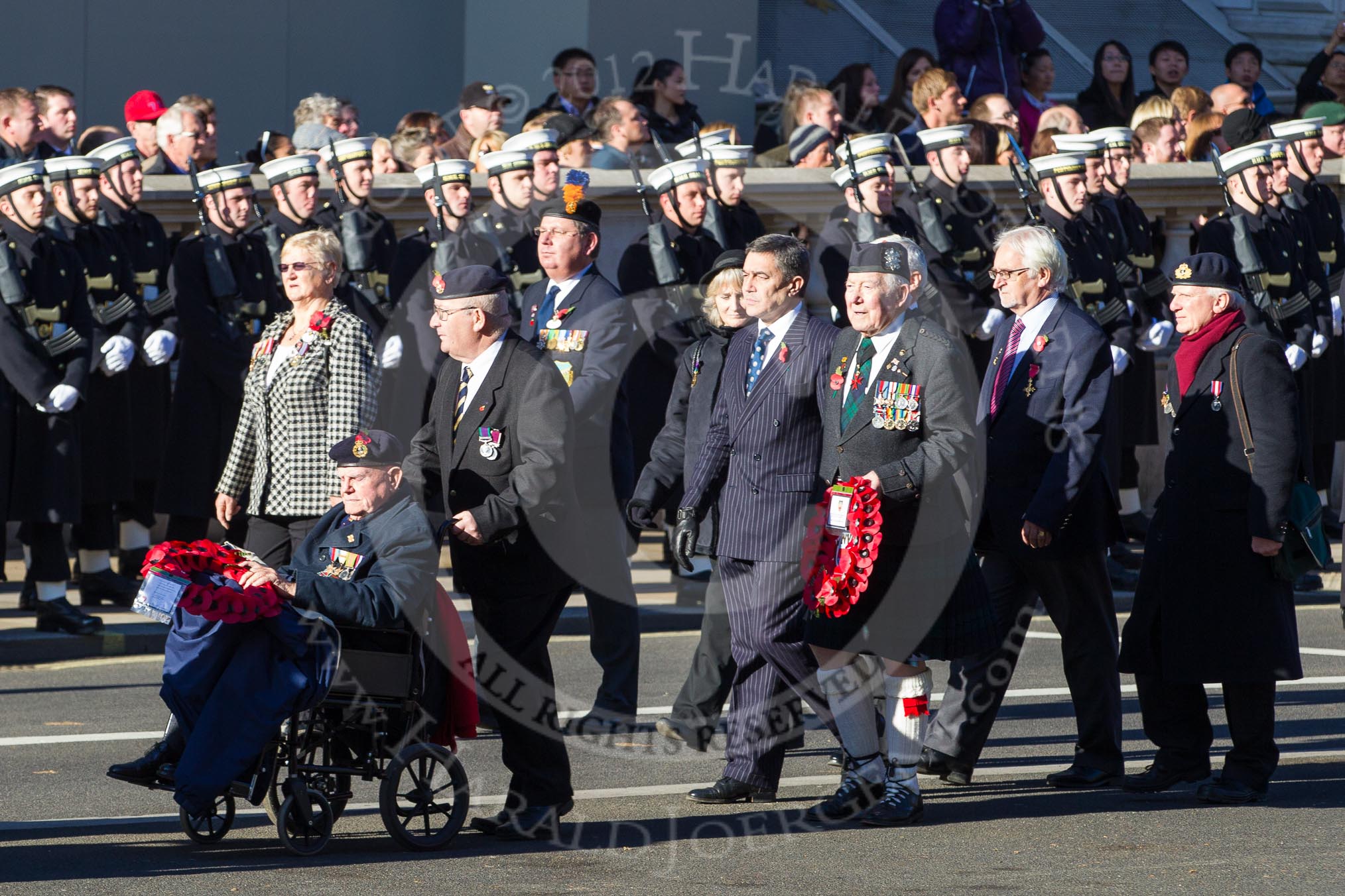 Remembrance Sunday 2012 Cenotaph March Past: Group F7 - Normandy Veterans Association..
Whitehall, Cenotaph,
London SW1,

United Kingdom,
on 11 November 2012 at 11:45, image #422