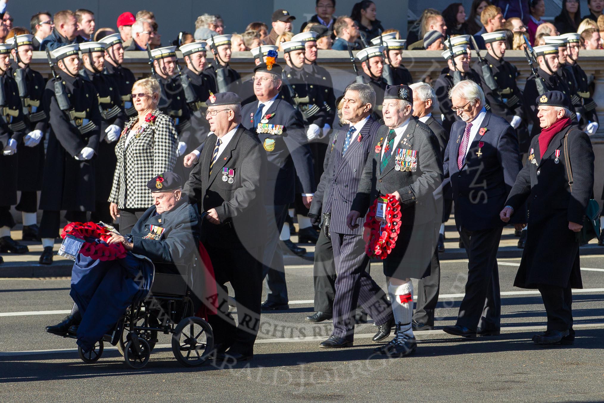 Remembrance Sunday 2012 Cenotaph March Past: Group F7 - Normandy Veterans Association..
Whitehall, Cenotaph,
London SW1,

United Kingdom,
on 11 November 2012 at 11:45, image #423