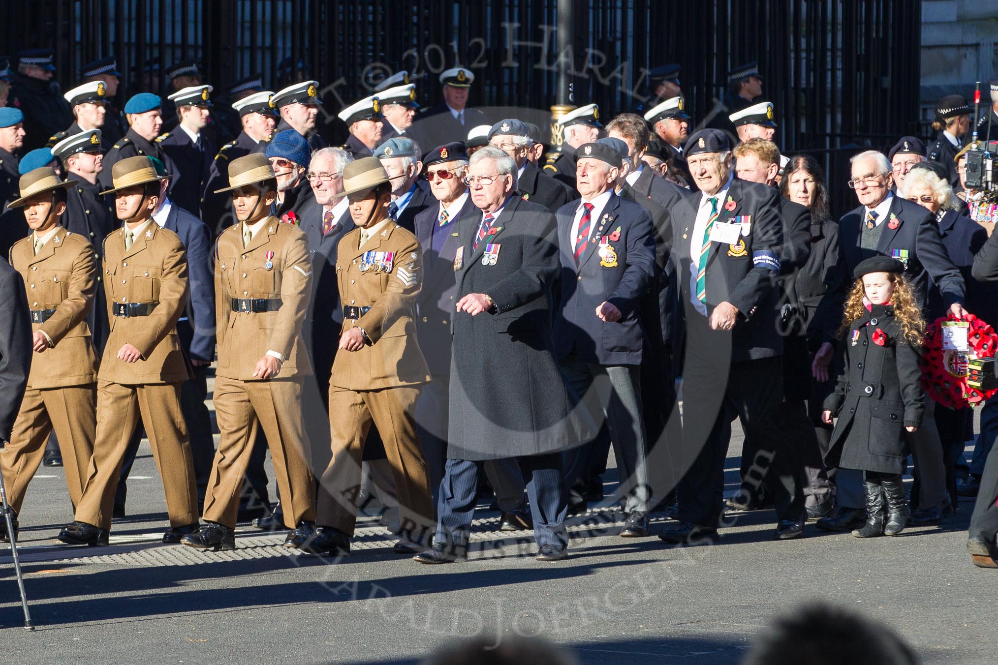 Remembrance Sunday 2012 Cenotaph March Past: Group F9 - National Malaya & Borneo Veterans Association..
Whitehall, Cenotaph,
London SW1,

United Kingdom,
on 11 November 2012 at 11:46, image #436