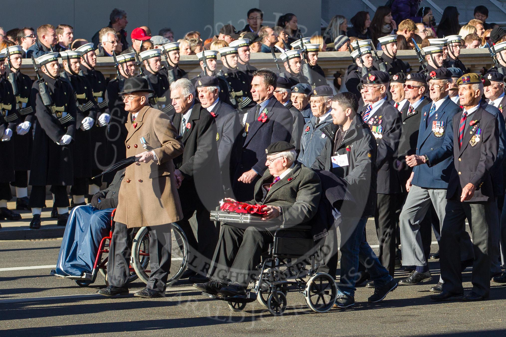 Remembrance Sunday 2012 Cenotaph March Past: Group F10 - National Service Veterans Alliance..
Whitehall, Cenotaph,
London SW1,

United Kingdom,
on 11 November 2012 at 11:46, image #454