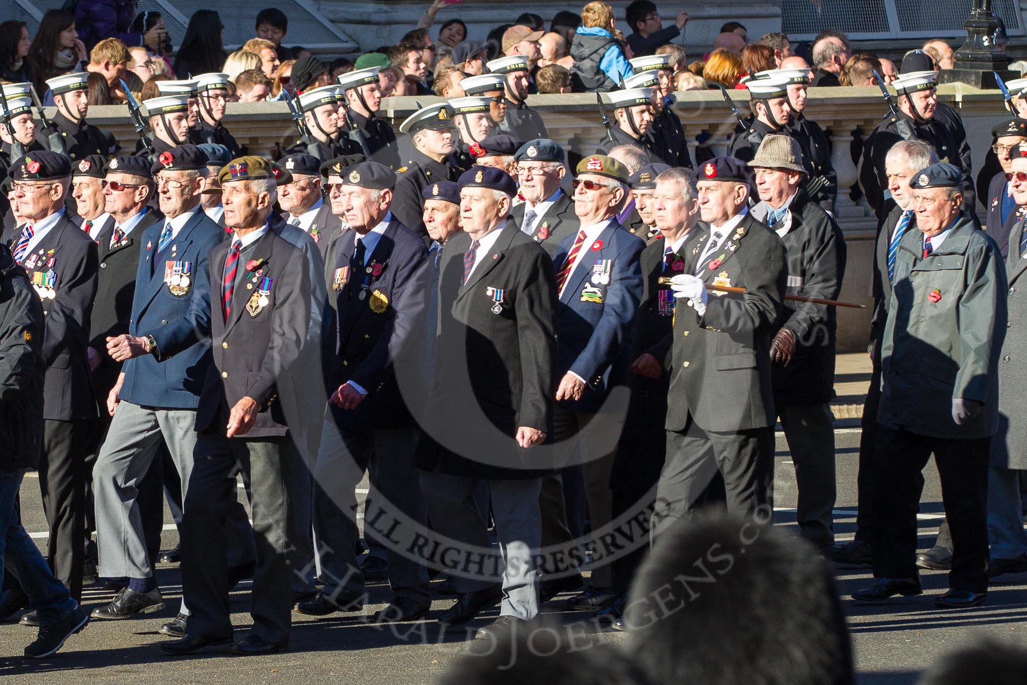 Remembrance Sunday 2012 Cenotaph March Past: Group F10 - National Service Veterans Alliance..
Whitehall, Cenotaph,
London SW1,

United Kingdom,
on 11 November 2012 at 11:46, image #455