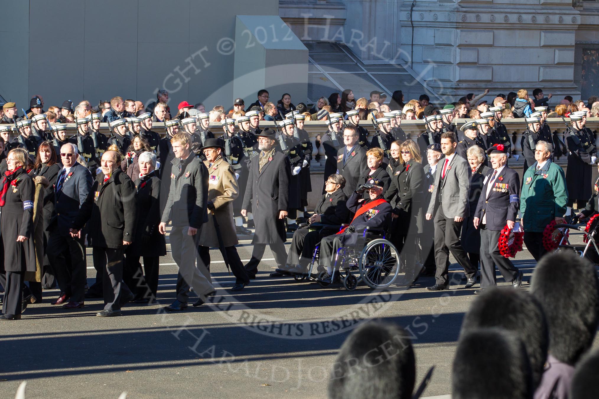 Remembrance Sunday 2012 Cenotaph March Past: Group F11 - Italy Star Association and F12 - Monte Cassino Society..
Whitehall, Cenotaph,
London SW1,

United Kingdom,
on 11 November 2012 at 11:46, image #476