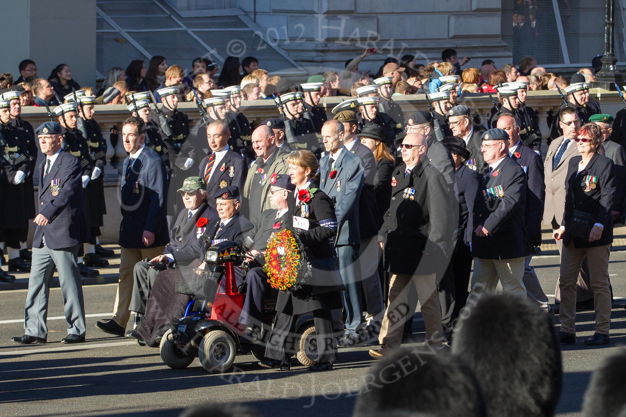 Remembrance Sunday 2012 Cenotaph March Past: Group  F15 - National Gulf Veterans & Families Association..
Whitehall, Cenotaph,
London SW1,

United Kingdom,
on 11 November 2012 at 11:47, image #509