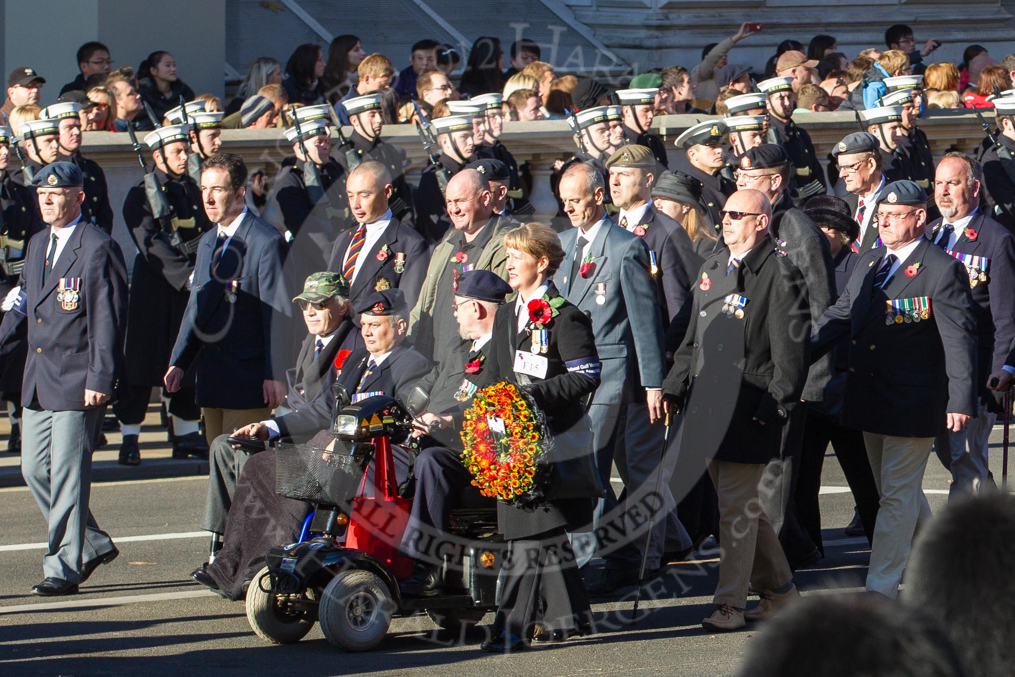 Remembrance Sunday 2012 Cenotaph March Past: Group  F15 - National Gulf Veterans & Families Association..
Whitehall, Cenotaph,
London SW1,

United Kingdom,
on 11 November 2012 at 11:47, image #511