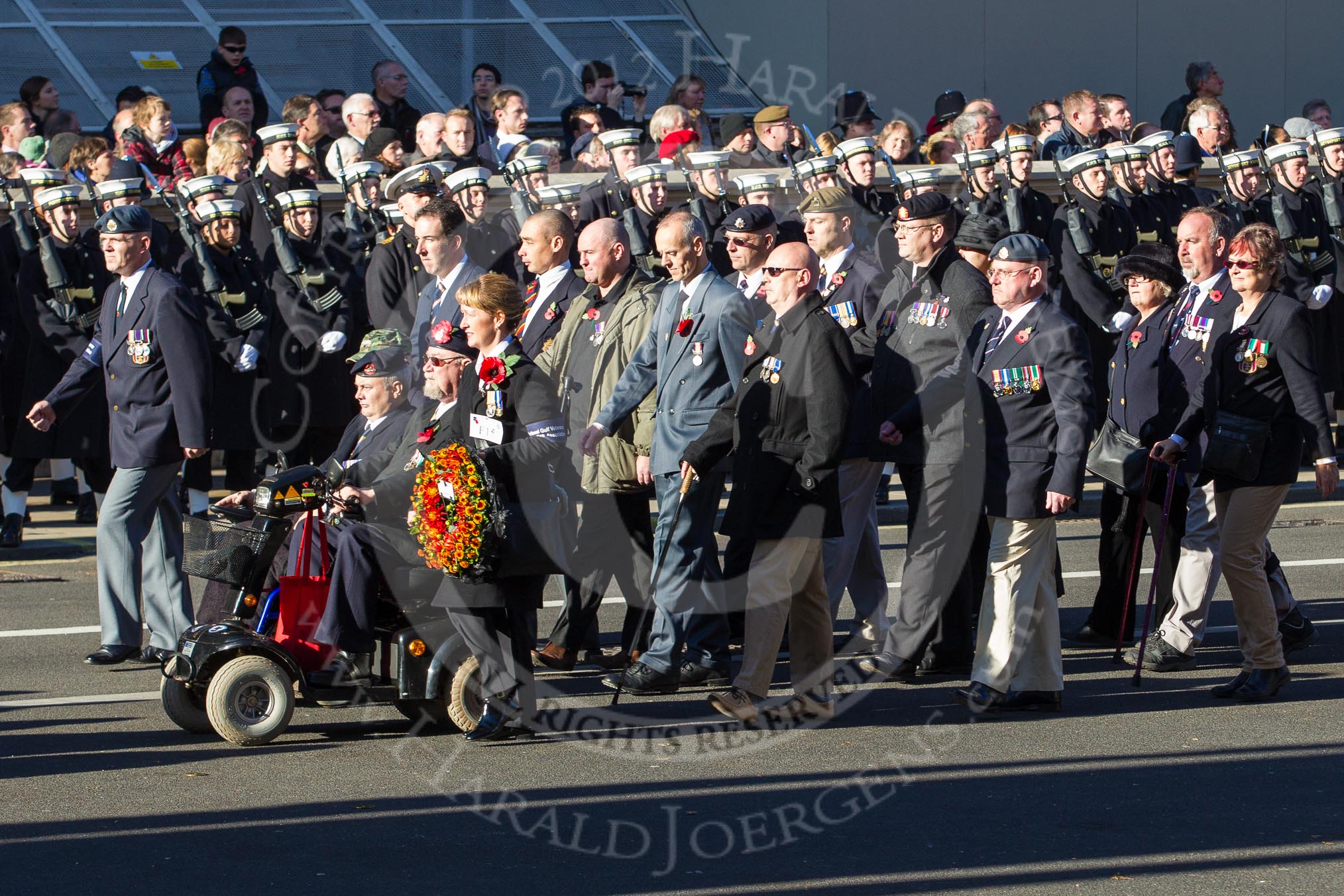 Remembrance Sunday 2012 Cenotaph March Past: Group  F15 - National Gulf Veterans & Families Association..
Whitehall, Cenotaph,
London SW1,

United Kingdom,
on 11 November 2012 at 11:47, image #518