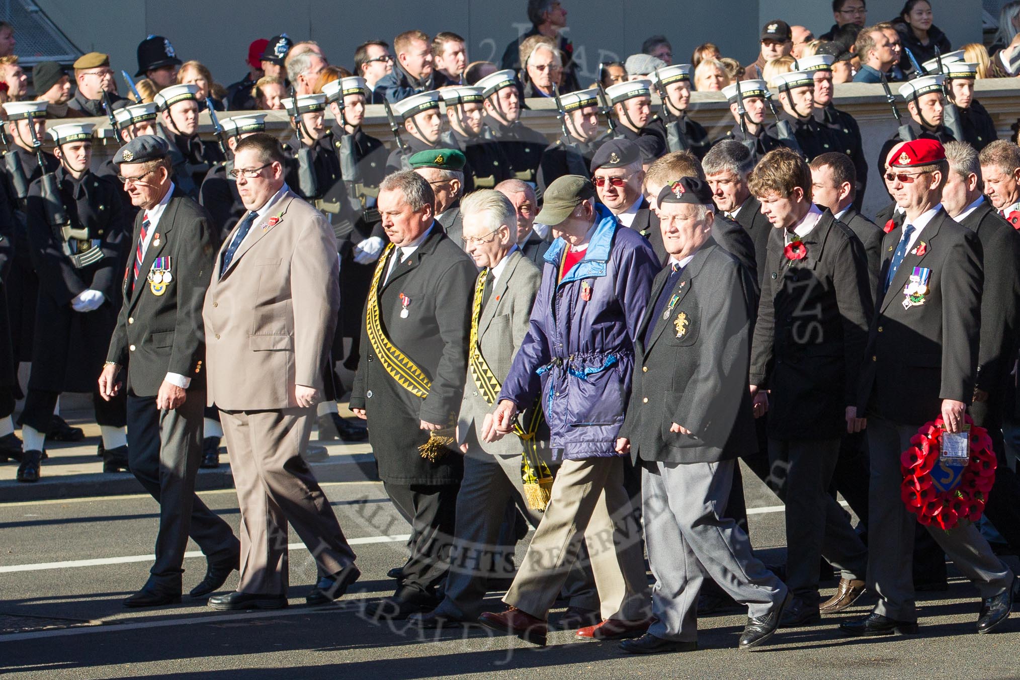 Remembrance Sunday 2012 Cenotaph March Past: Group F15 - National Gulf Veterans & Families Association..
Whitehall, Cenotaph,
London SW1,

United Kingdom,
on 11 November 2012 at 11:47, image #521