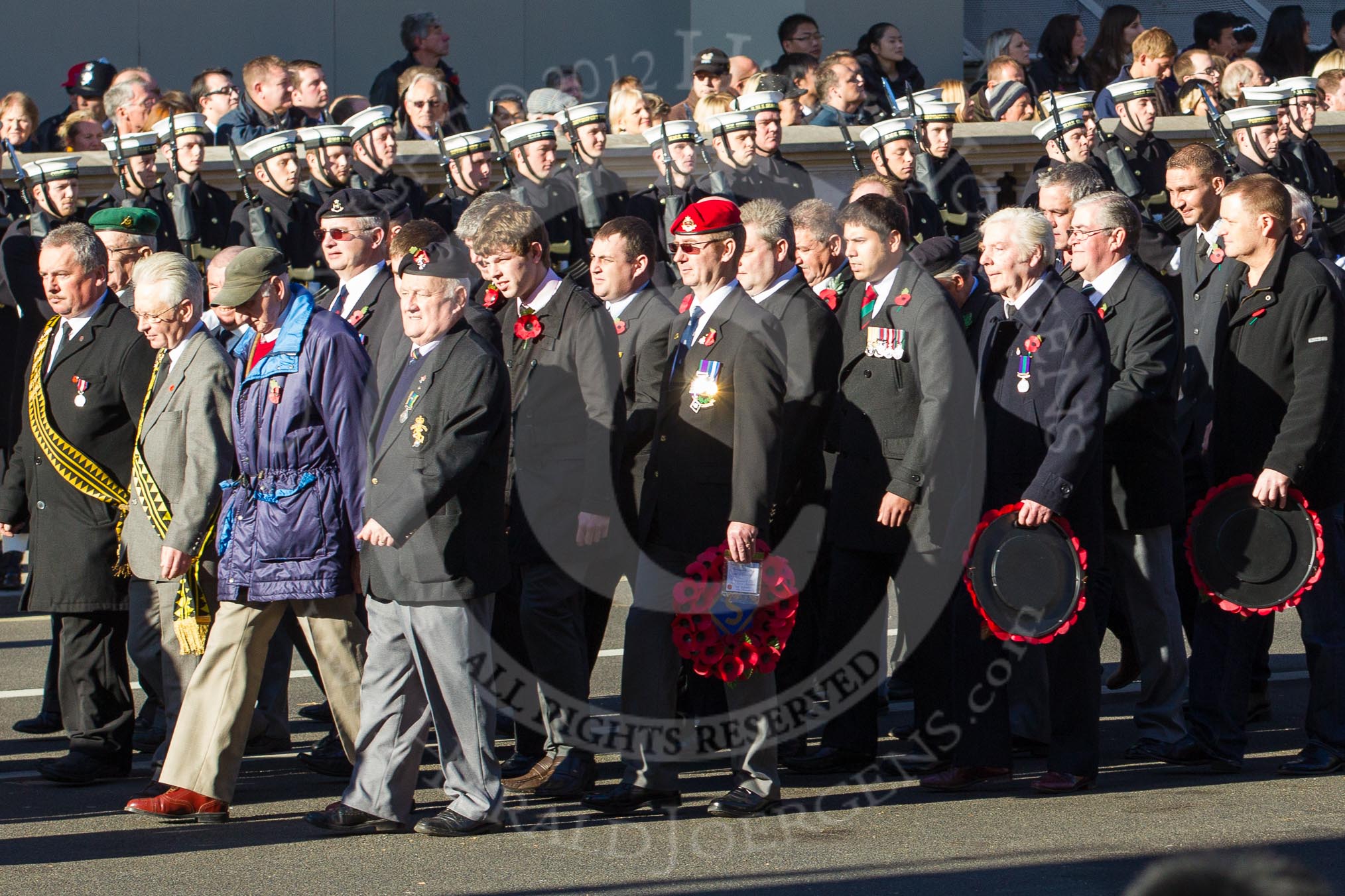 Remembrance Sunday 2012 Cenotaph March Past: Group F15 - National Gulf Veterans & Families Association..
Whitehall, Cenotaph,
London SW1,

United Kingdom,
on 11 November 2012 at 11:47, image #523