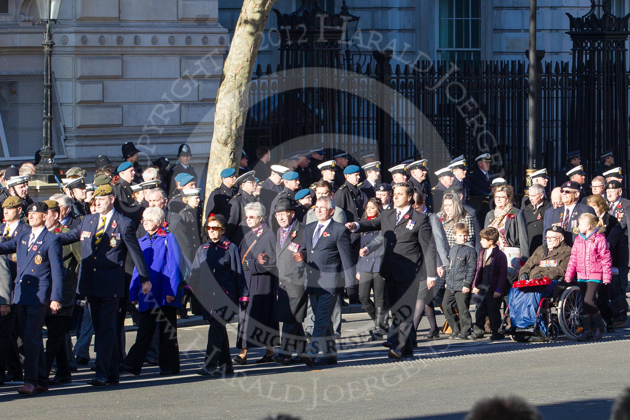 Remembrance Sunday 2012 Cenotaph March Past: Group A1/2/3 - Princess of Wales's Royal Regiment/Prince of Wales's Leinster Regiment (Royal Canadians) Regimental Association/Royal East Kent Regiment (The Buffs) Past & Present Association..
Whitehall, Cenotaph,
London SW1,

United Kingdom,
on 11 November 2012 at 11:48, image #561