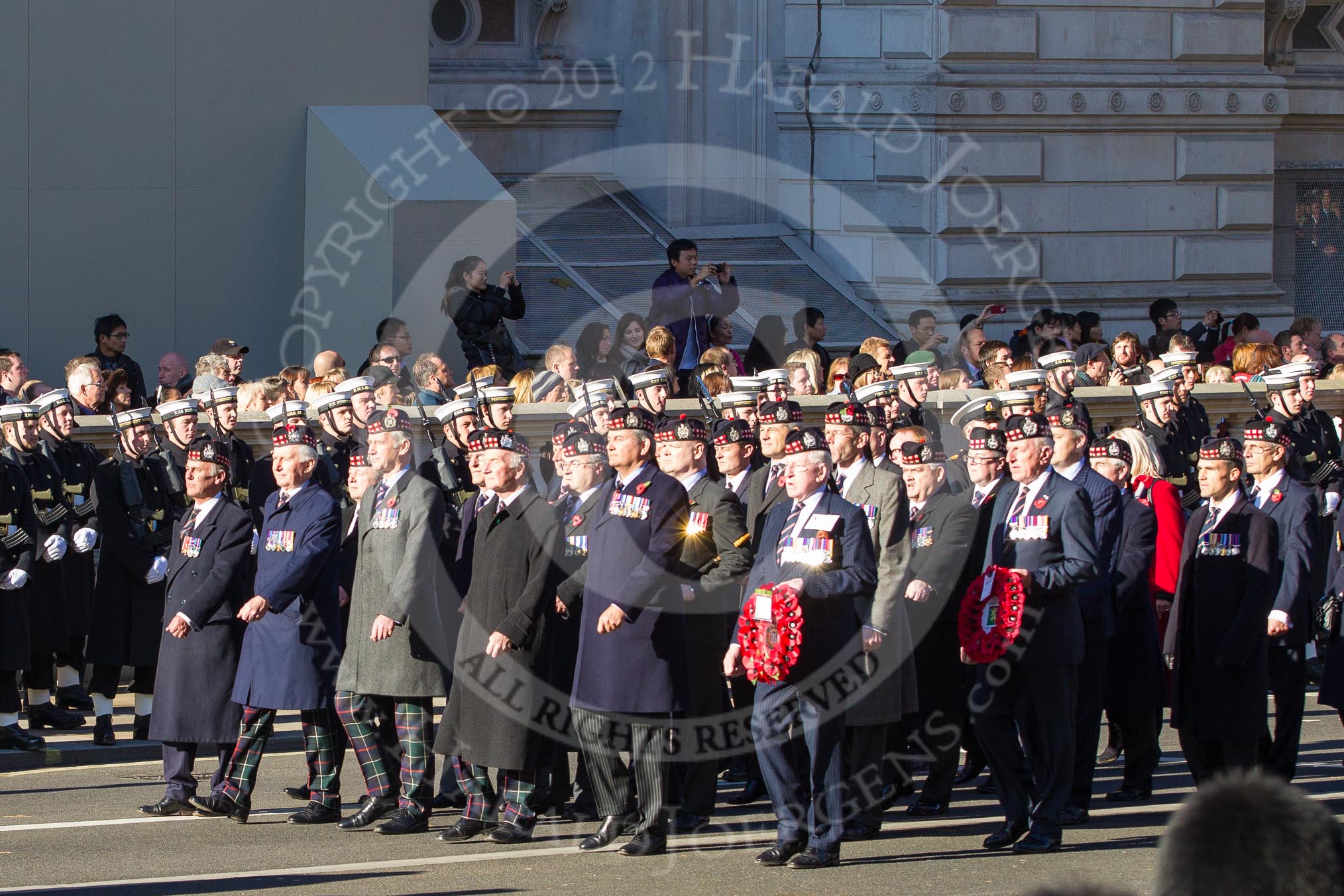 Remembrance Sunday 2012 Cenotaph March Past: Group A22 - King's Own Scottish Borderers..
Whitehall, Cenotaph,
London SW1,

United Kingdom,
on 11 November 2012 at 11:51, image #714