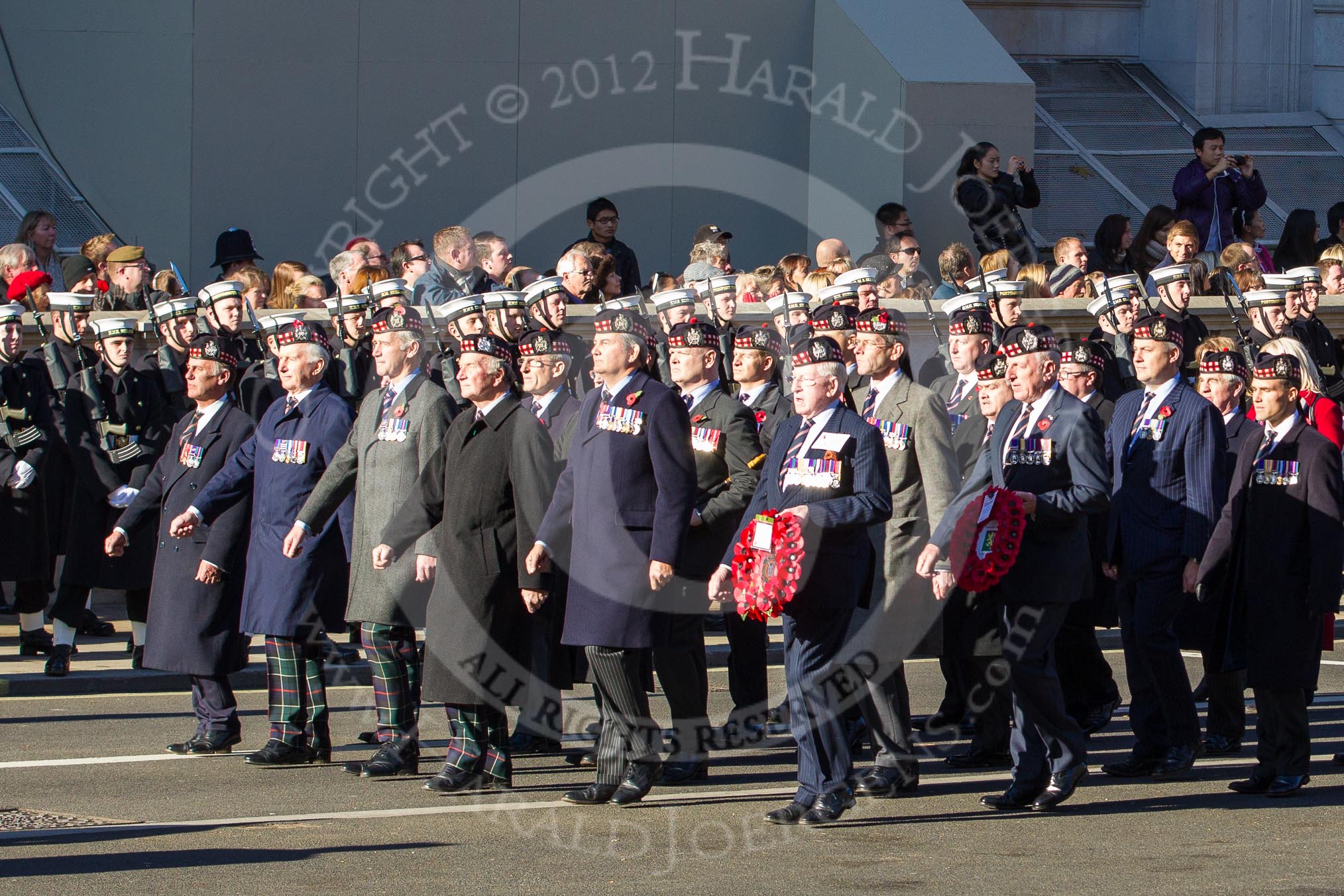 Remembrance Sunday 2012 Cenotaph March Past: Group A22 - King's Own Scottish Borderers..
Whitehall, Cenotaph,
London SW1,

United Kingdom,
on 11 November 2012 at 11:52, image #717