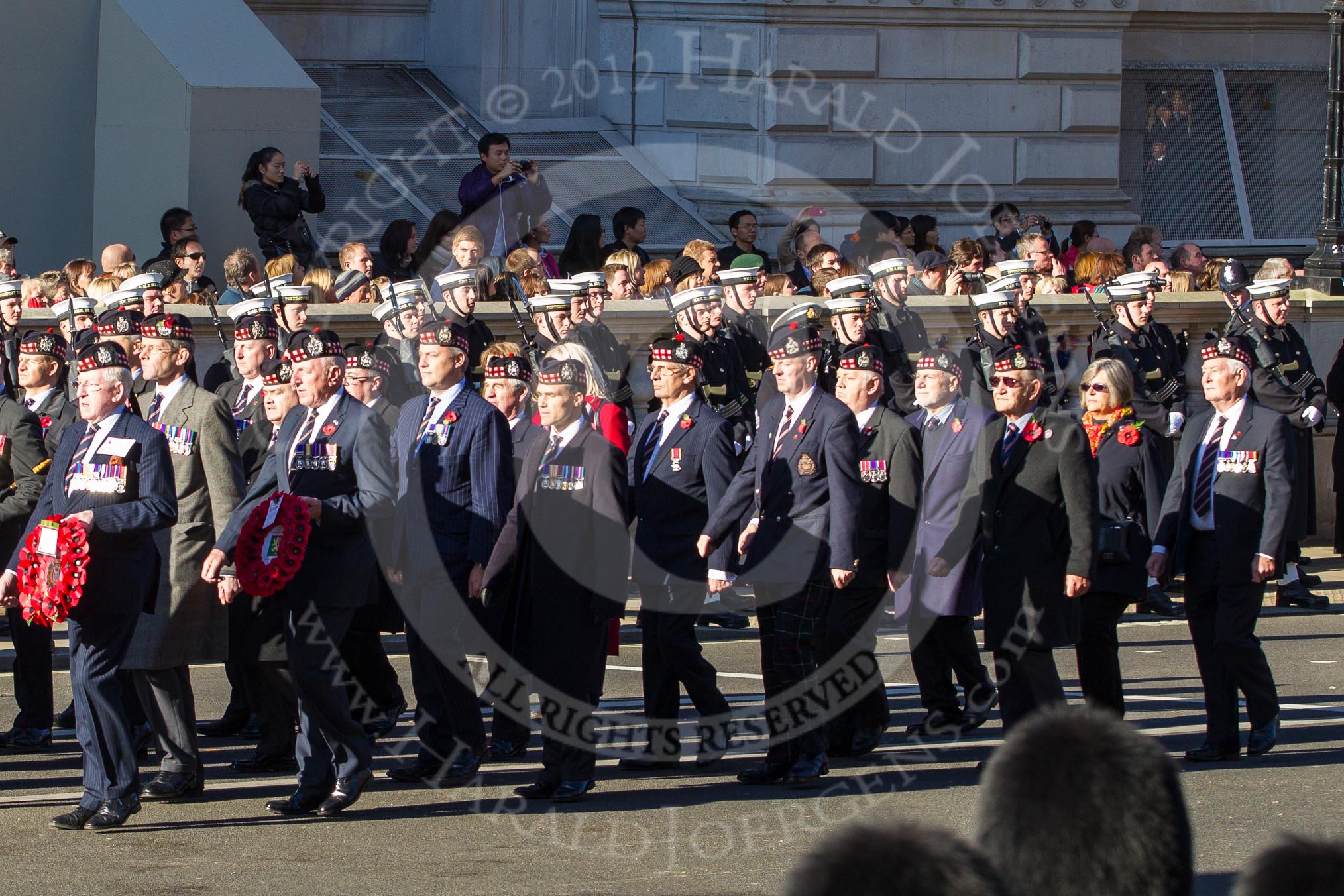 Remembrance Sunday 2012 Cenotaph March Past: Group A22 - King's Own Scottish Borderers..
Whitehall, Cenotaph,
London SW1,

United Kingdom,
on 11 November 2012 at 11:52, image #718