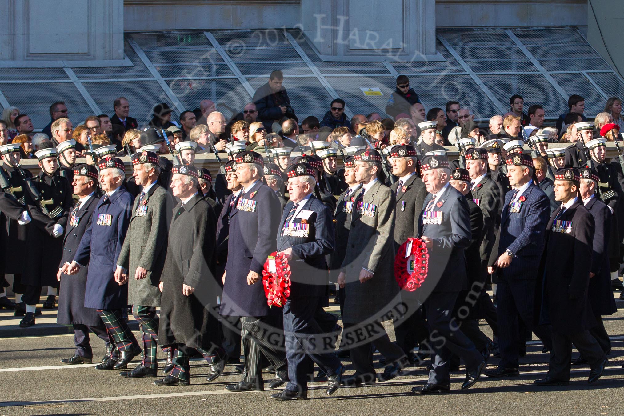 Remembrance Sunday 2012 Cenotaph March Past: Group A22 - King's Own Scottish Borderers..
Whitehall, Cenotaph,
London SW1,

United Kingdom,
on 11 November 2012 at 11:52, image #719