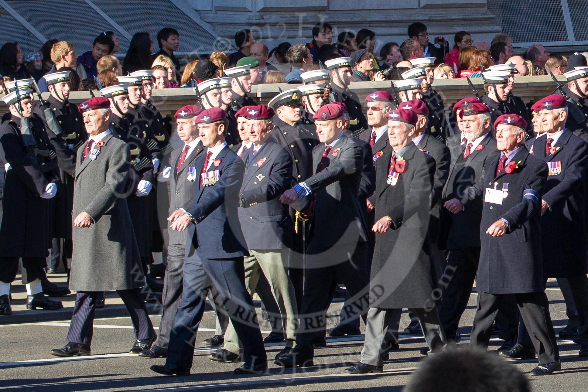 Remembrance Sunday 2012 Cenotaph March Past: Group A29 - Guards Parachute Association..
Whitehall, Cenotaph,
London SW1,

United Kingdom,
on 11 November 2012 at 11:53, image #757