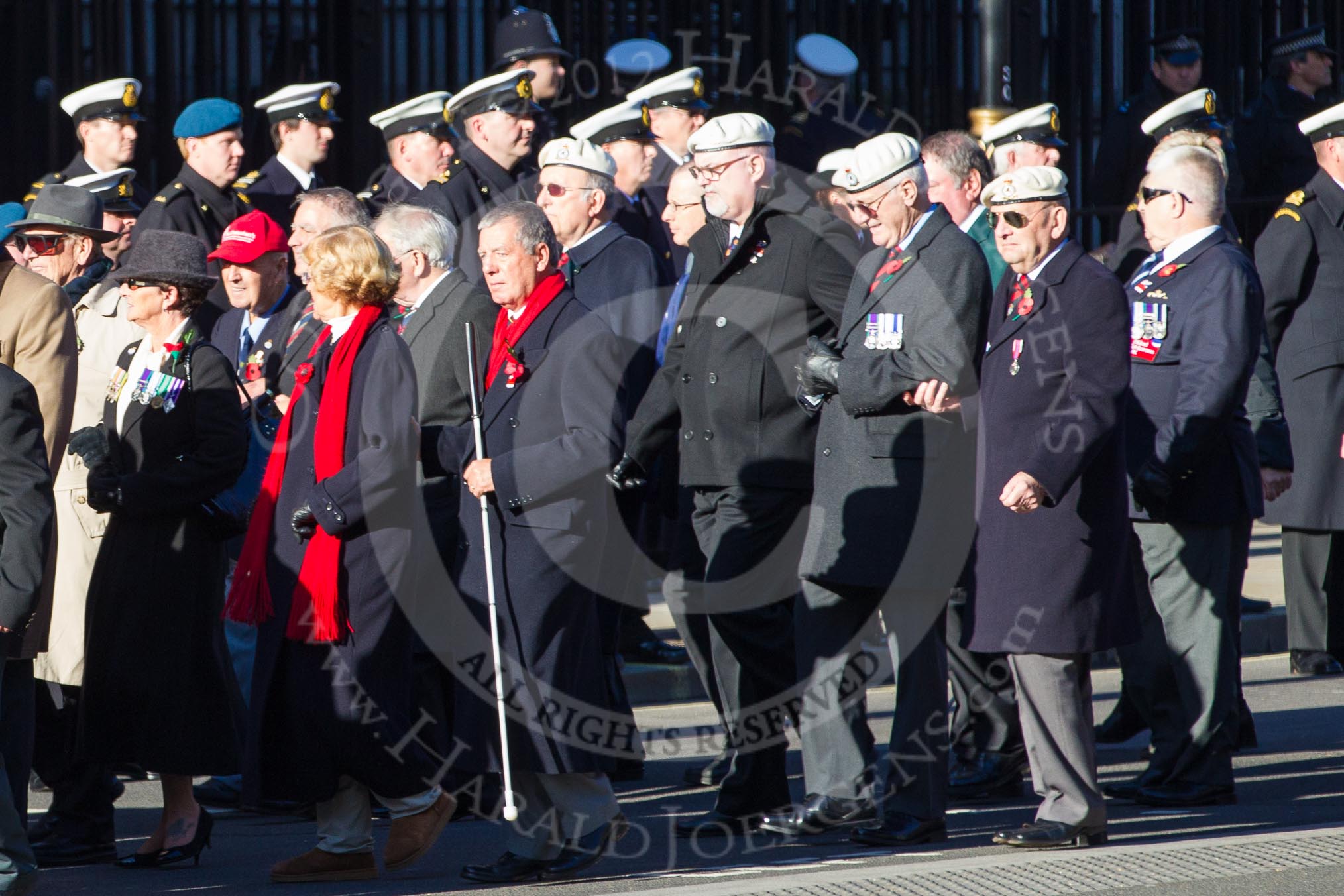 Remembrance Sunday 2012 Cenotaph March Past: Group C1, Blind Veterans UK..
Whitehall, Cenotaph,
London SW1,

United Kingdom,
on 11 November 2012 at 11:53, image #780