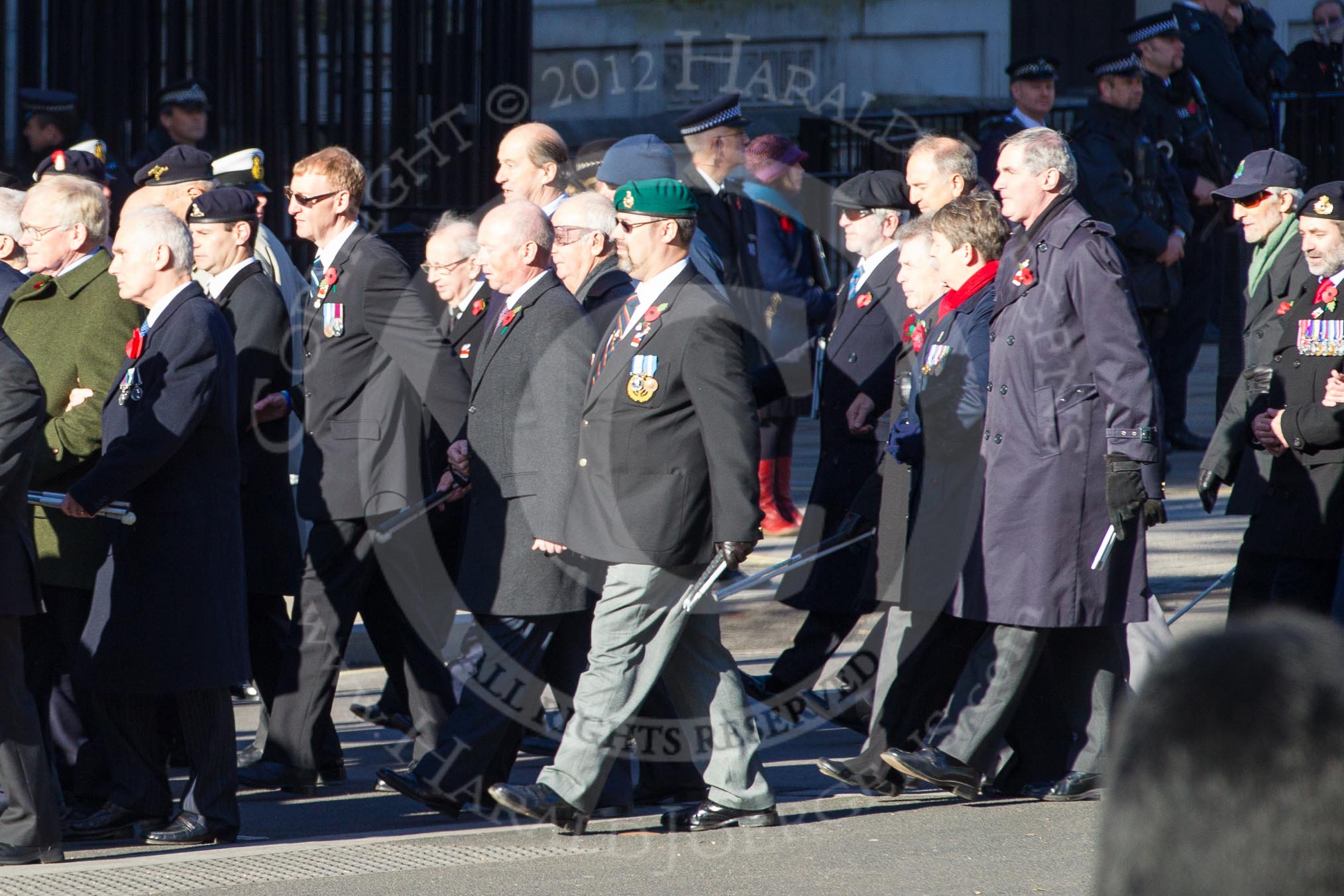 Remembrance Sunday 2012 Cenotaph March Past: Group C1, Blind Veterans UK..
Whitehall, Cenotaph,
London SW1,

United Kingdom,
on 11 November 2012 at 11:54, image #782