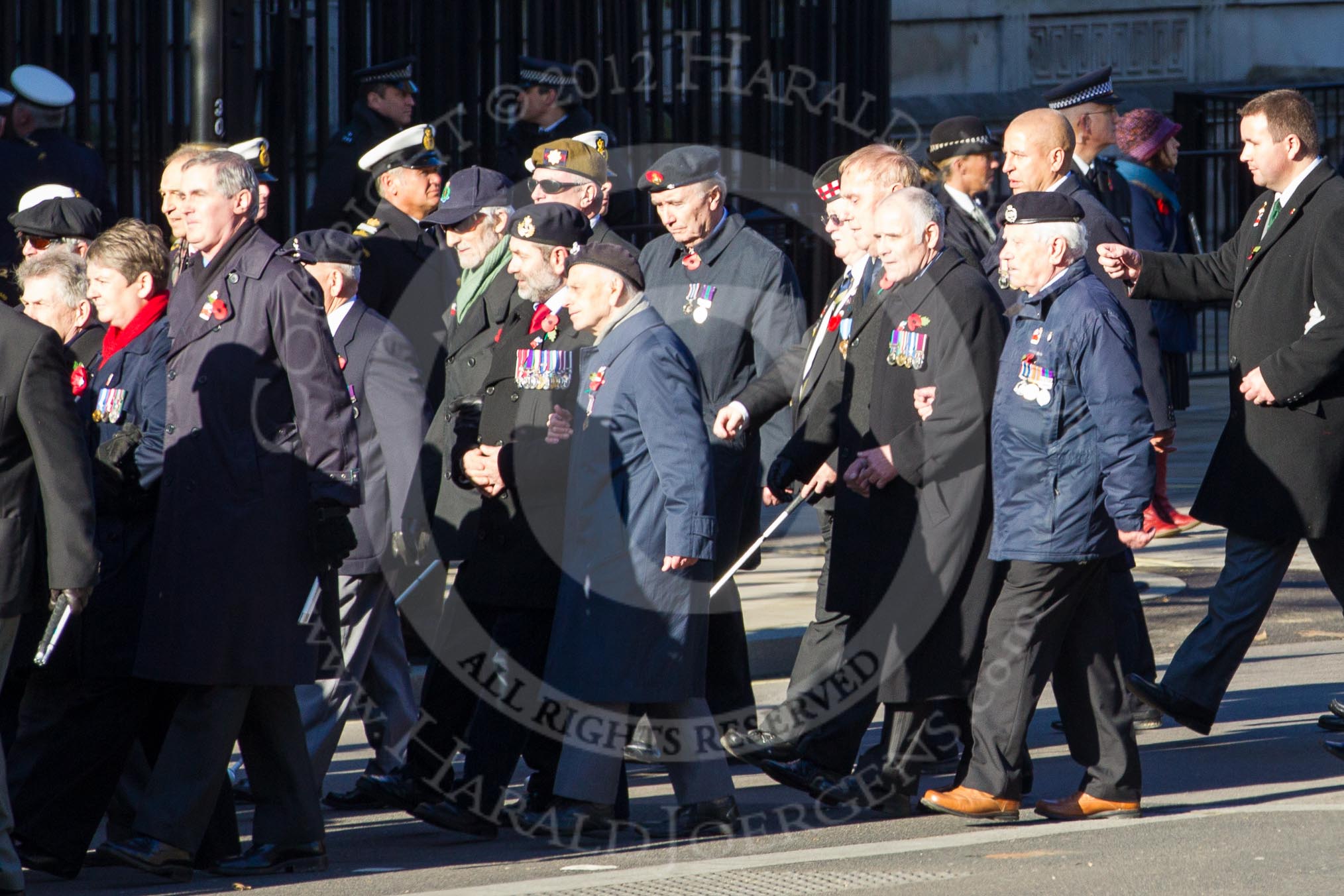 Remembrance Sunday 2012 Cenotaph March Past: Group C1, Blind Veterans UK..
Whitehall, Cenotaph,
London SW1,

United Kingdom,
on 11 November 2012 at 11:54, image #783