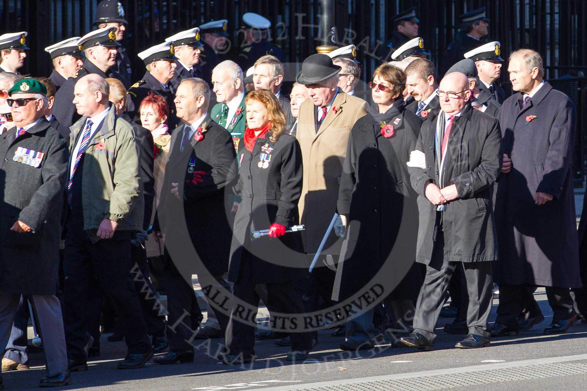 Remembrance Sunday 2012 Cenotaph March Past: Group C1, Blind Veterans UK..
Whitehall, Cenotaph,
London SW1,

United Kingdom,
on 11 November 2012 at 11:54, image #787