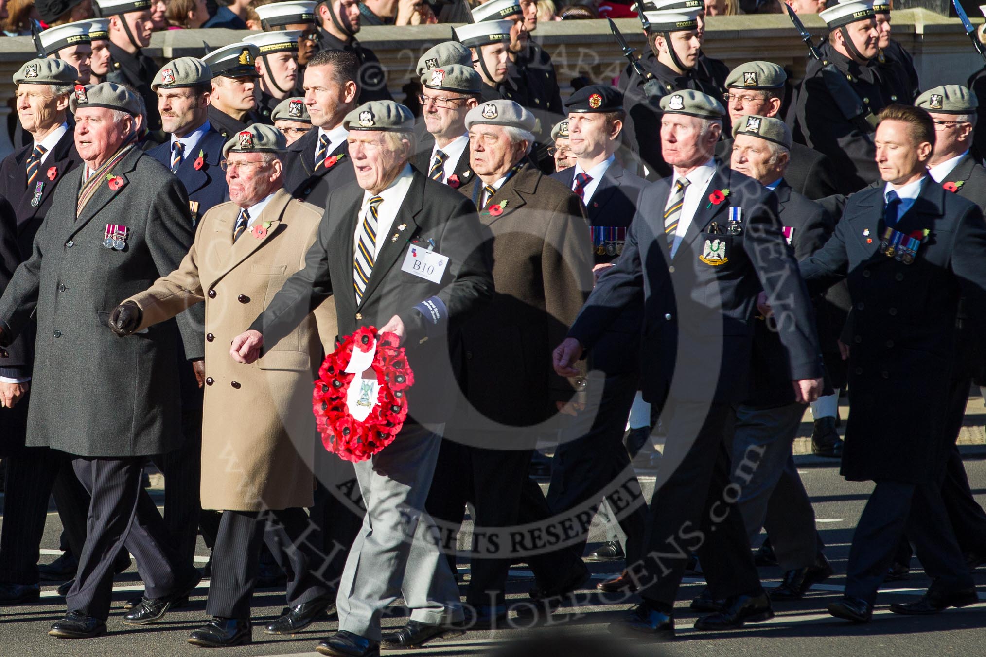 Remembrance Sunday 2012 Cenotaph March Past: Group  B10 - Royal Scots Dragoon Guards..
Whitehall, Cenotaph,
London SW1,

United Kingdom,
on 11 November 2012 at 11:56, image #861