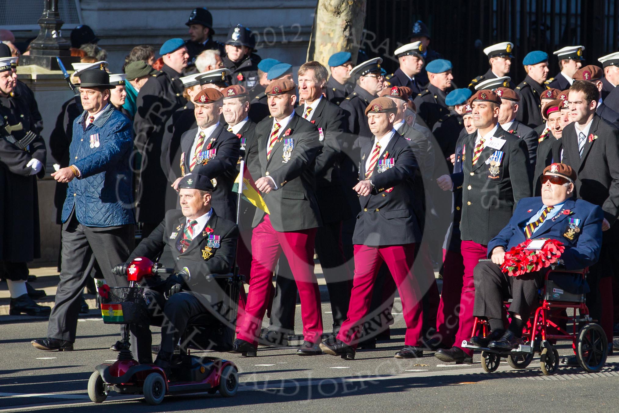 Remembrance Sunday 2012 Cenotaph March Past: Group B12 - Kings Royal Hussars Regimental Association..
Whitehall, Cenotaph,
London SW1,

United Kingdom,
on 11 November 2012 at 11:56, image #877