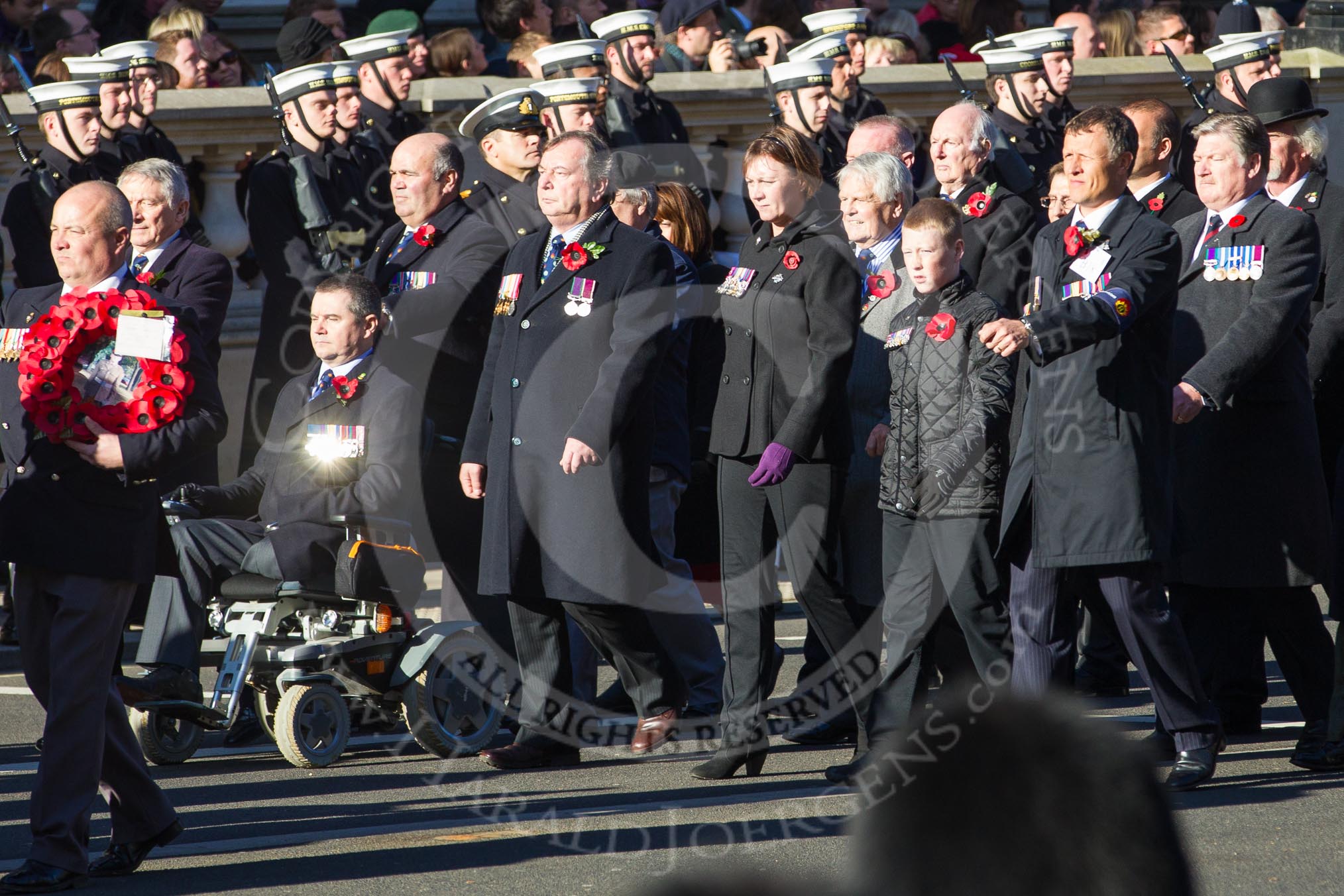 Remembrance Sunday 2012 Cenotaph March Past: Group B18 - Association of Ammunition Technicians..
Whitehall, Cenotaph,
London SW1,

United Kingdom,
on 11 November 2012 at 11:57, image #920