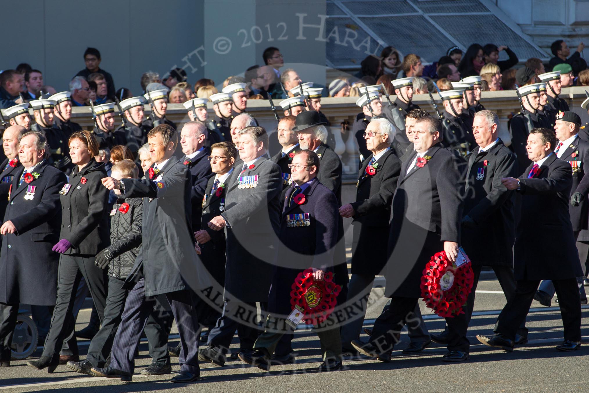 Remembrance Sunday 2012 Cenotaph March Past: Group B18 - Association of Ammunition Technicians..
Whitehall, Cenotaph,
London SW1,

United Kingdom,
on 11 November 2012 at 11:57, image #927