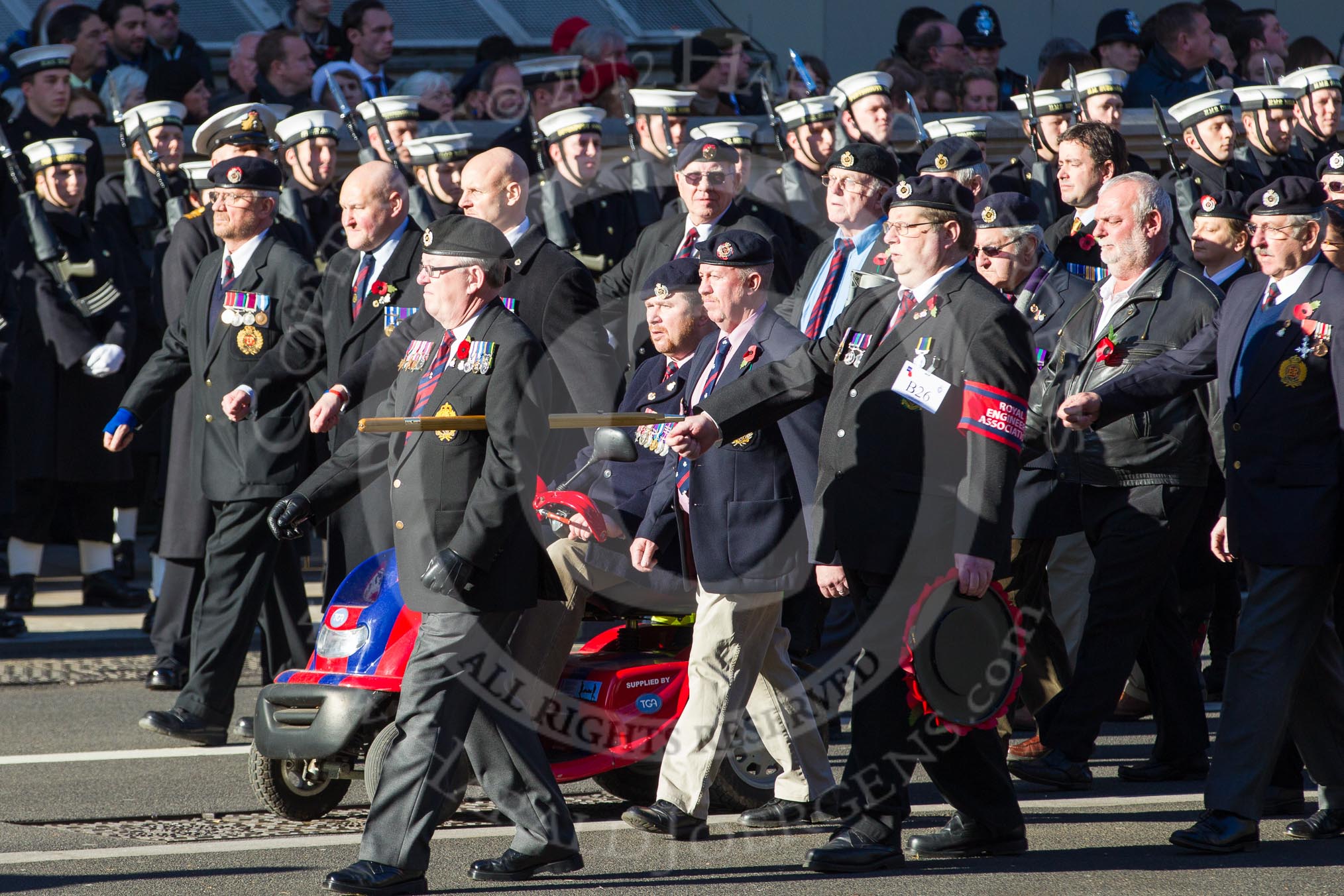 Remembrance Sunday 2012 Cenotaph March Past: Group B26 - Royal Engineers Association..
Whitehall, Cenotaph,
London SW1,

United Kingdom,
on 11 November 2012 at 11:59, image #989