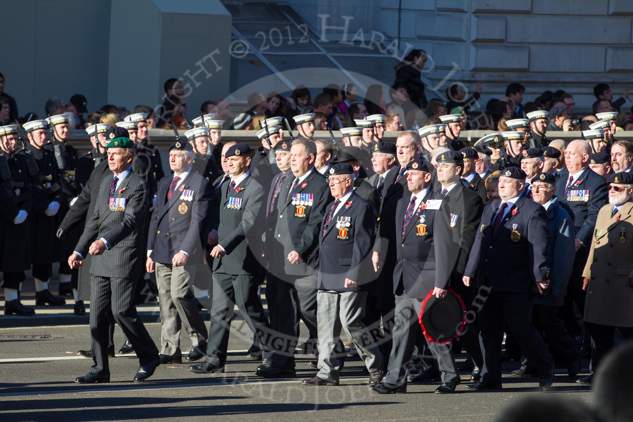 Remembrance Sunday 2012 Cenotaph March Past: Group B27 - Royal Engineers Bomb Disposal Association..
Whitehall, Cenotaph,
London SW1,

United Kingdom,
on 11 November 2012 at 11:59, image #992