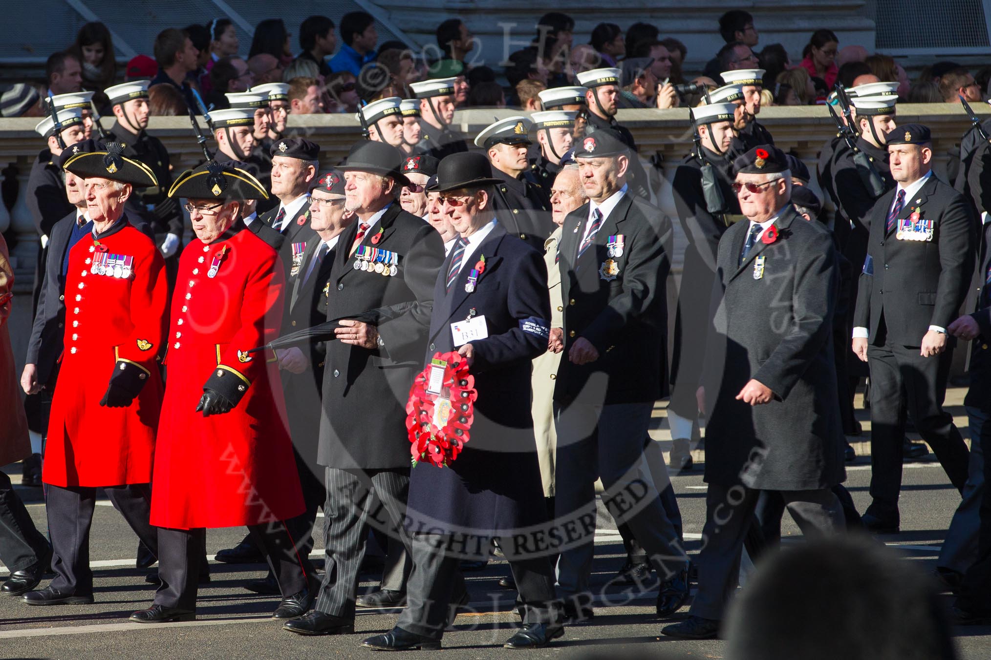 Remembrance Sunday 2012 Cenotaph March Past: Group B31 - Royal Army Service Corps & Royal Corps of Transport Association..
Whitehall, Cenotaph,
London SW1,

United Kingdom,
on 11 November 2012 at 11:59, image #1017