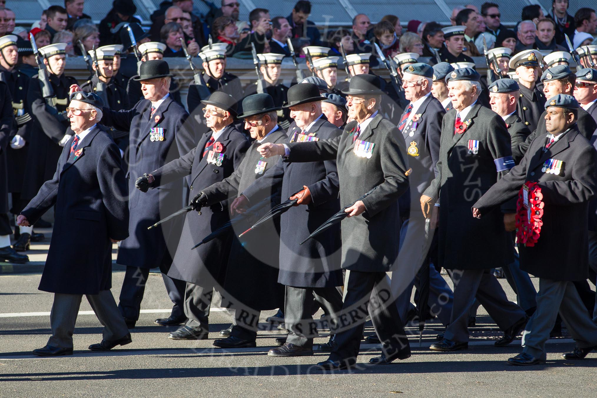 Remembrance Sunday 2012 Cenotaph March Past: Group C2 - Royal Air Force Regiment Association..
Whitehall, Cenotaph,
London SW1,

United Kingdom,
on 11 November 2012 at 12:00, image #1053