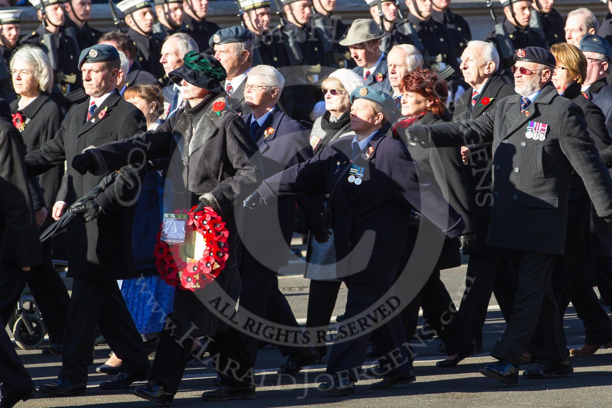 Remembrance Sunday 2012 Cenotaph March Past: Group C3 - Royal Air Forces Association..
Whitehall, Cenotaph,
London SW1,

United Kingdom,
on 11 November 2012 at 12:01, image #1087