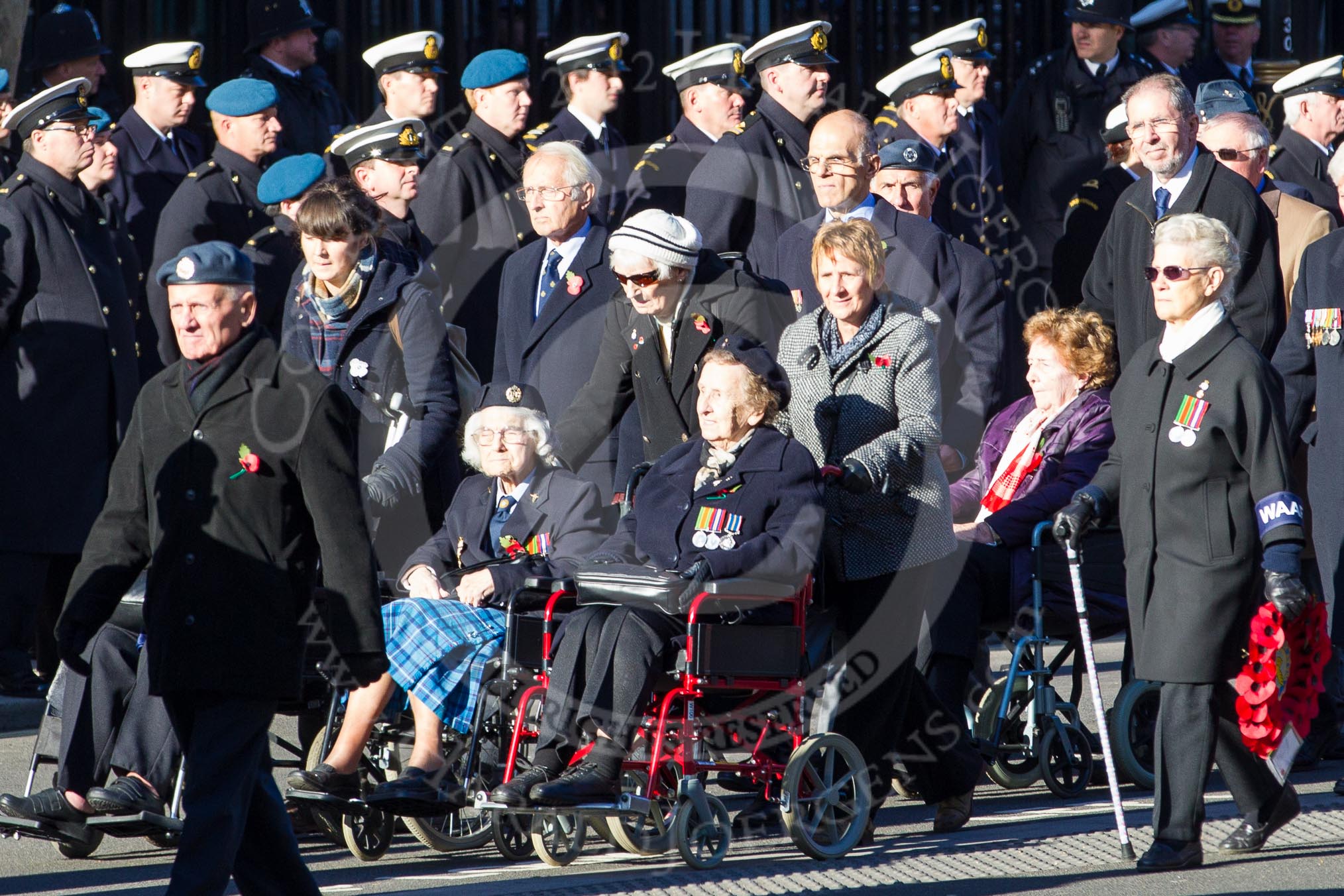 Remembrance Sunday 2012 Cenotaph March Past: Group C6 - Women's Auxiliary Air Force..
Whitehall, Cenotaph,
London SW1,

United Kingdom,
on 11 November 2012 at 12:01, image #1097