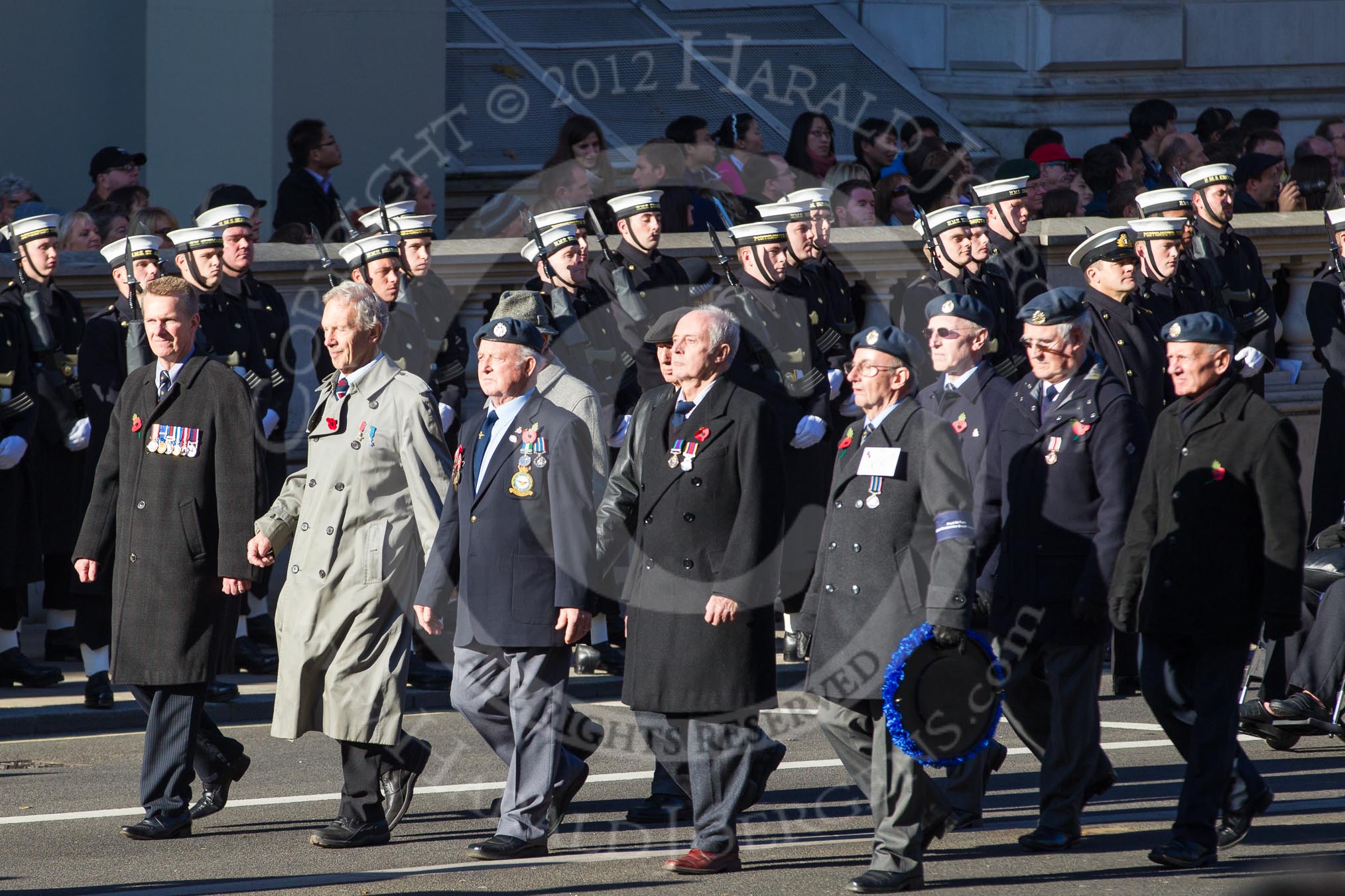 Remembrance Sunday 2012 Cenotaph March Past: Group C5 - Royal Air Force Airfield Construction Branch Association, and C6 - Women's Auxiliary Air Force..
Whitehall, Cenotaph,
London SW1,

United Kingdom,
on 11 November 2012 at 12:01, image #1098