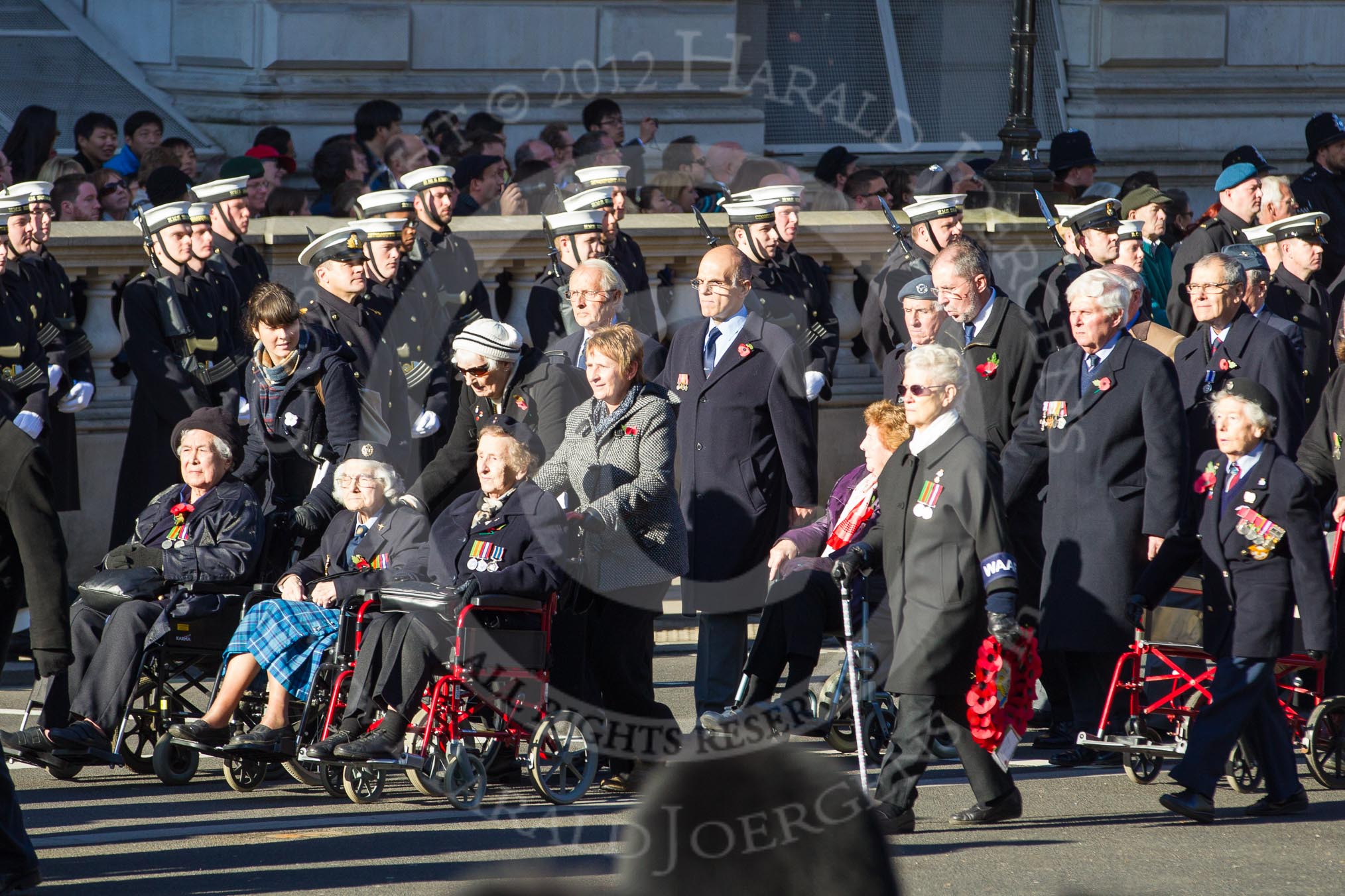 Remembrance Sunday 2012 Cenotaph March Past: Group C6 - Women's Auxiliary Air Force..
Whitehall, Cenotaph,
London SW1,

United Kingdom,
on 11 November 2012 at 12:01, image #1099