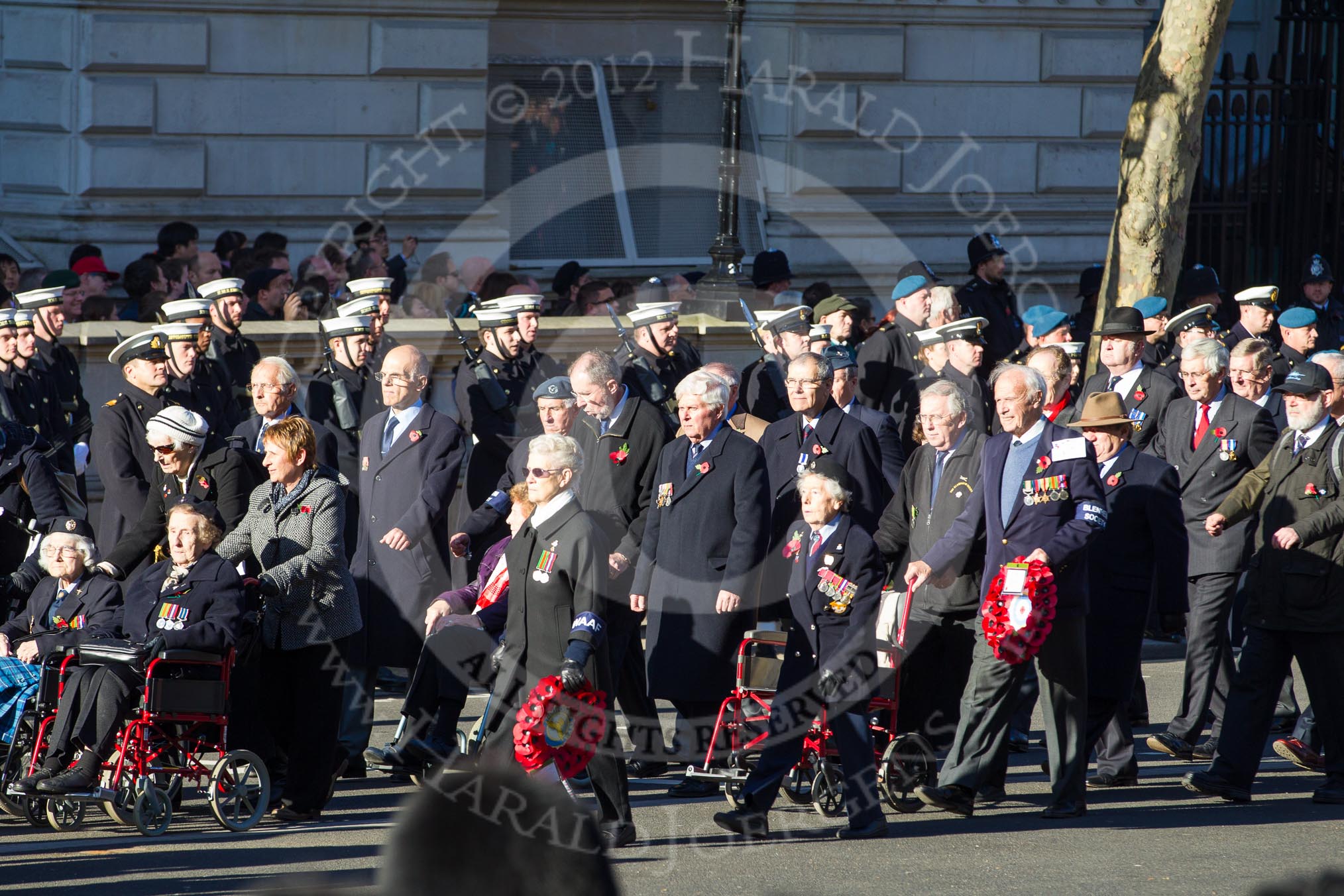 Remembrance Sunday 2012 Cenotaph March Past: Group C6 - Women's Auxiliary Air Force and C7 - Blenheim Society ..
Whitehall, Cenotaph,
London SW1,

United Kingdom,
on 11 November 2012 at 12:01, image #1100