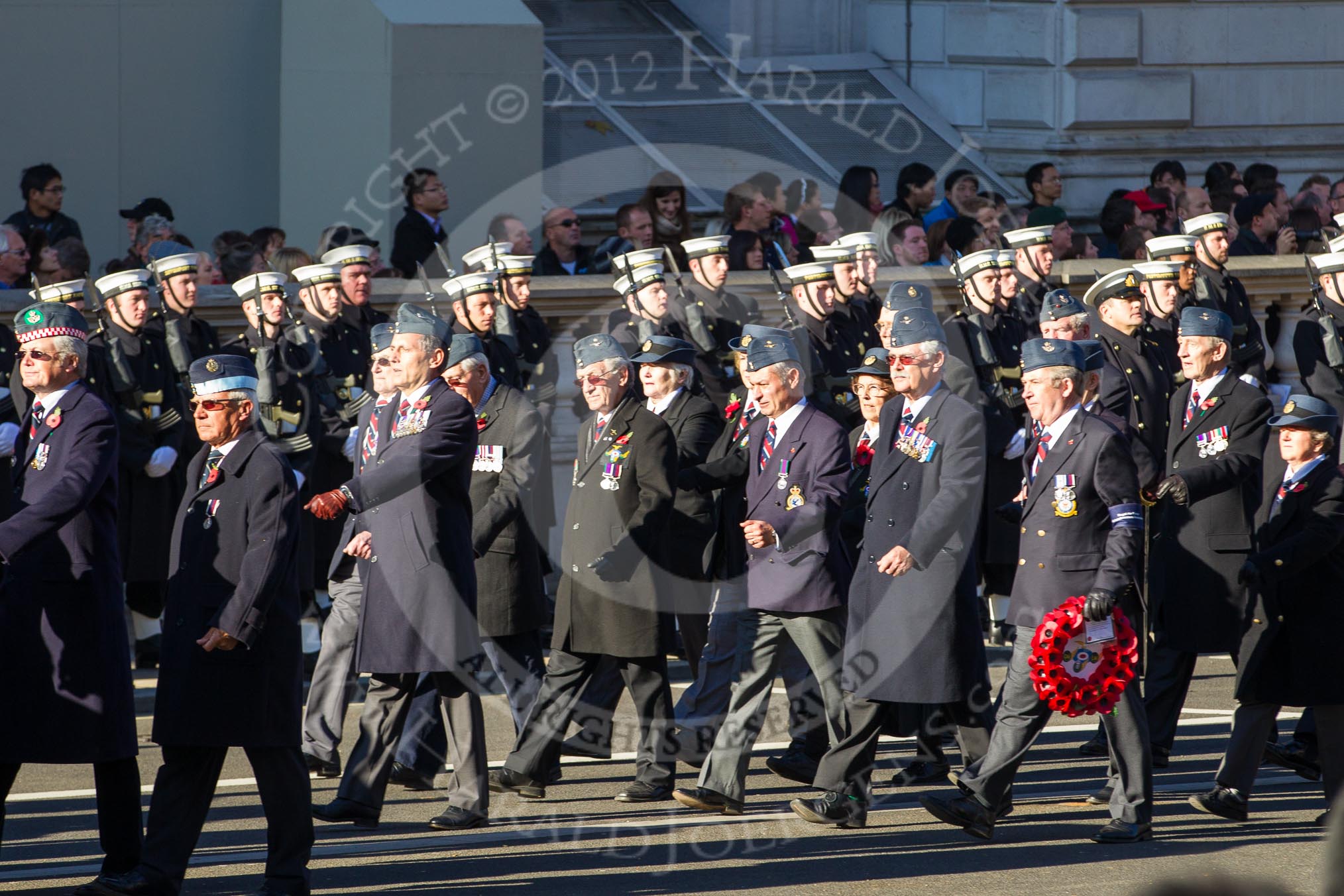 Remembrance Sunday 2012 Cenotaph March Past: Group C10 - Federation of Royal Air Force Apprentice & Boy Entrant Associations and C11 - Royal Air Force Air Loadmasters Association..
Whitehall, Cenotaph,
London SW1,

United Kingdom,
on 11 November 2012 at 12:02, image #1111