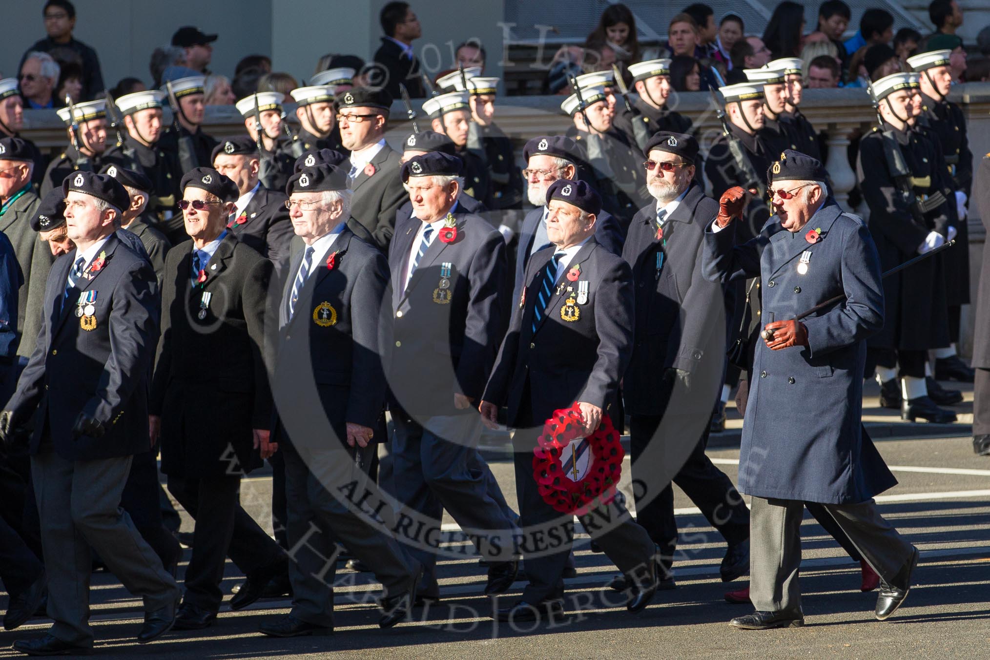 Remembrance Sunday 2012 Cenotaph March Past: Group C15 - Royal Observer Corps Association..
Whitehall, Cenotaph,
London SW1,

United Kingdom,
on 11 November 2012 at 12:03, image #1150