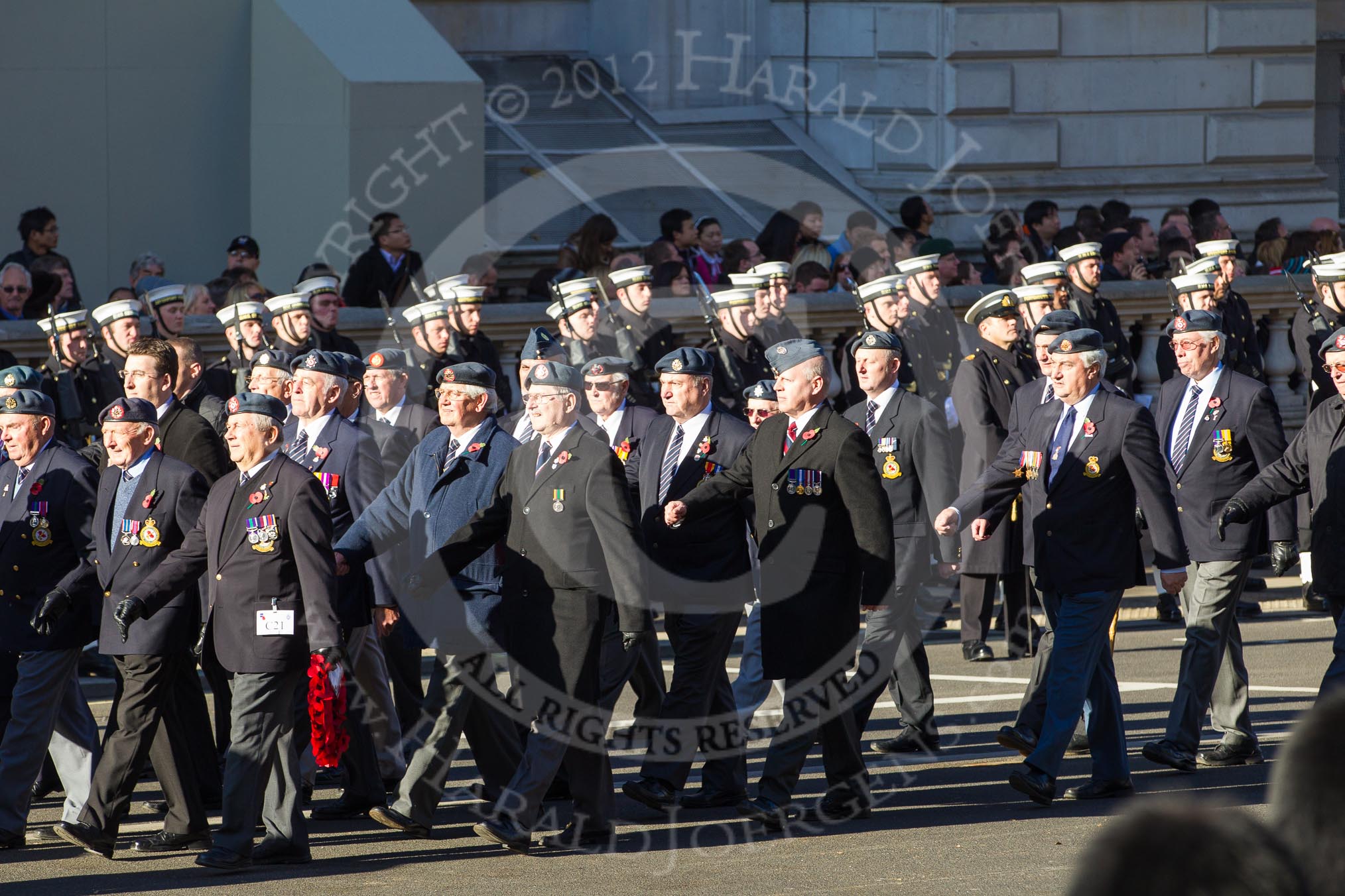 Remembrance Sunday 2012 Cenotaph March Past: Group C21 - Royal Air Force & Defence Fire Services Association..
Whitehall, Cenotaph,
London SW1,

United Kingdom,
on 11 November 2012 at 12:04, image #1187